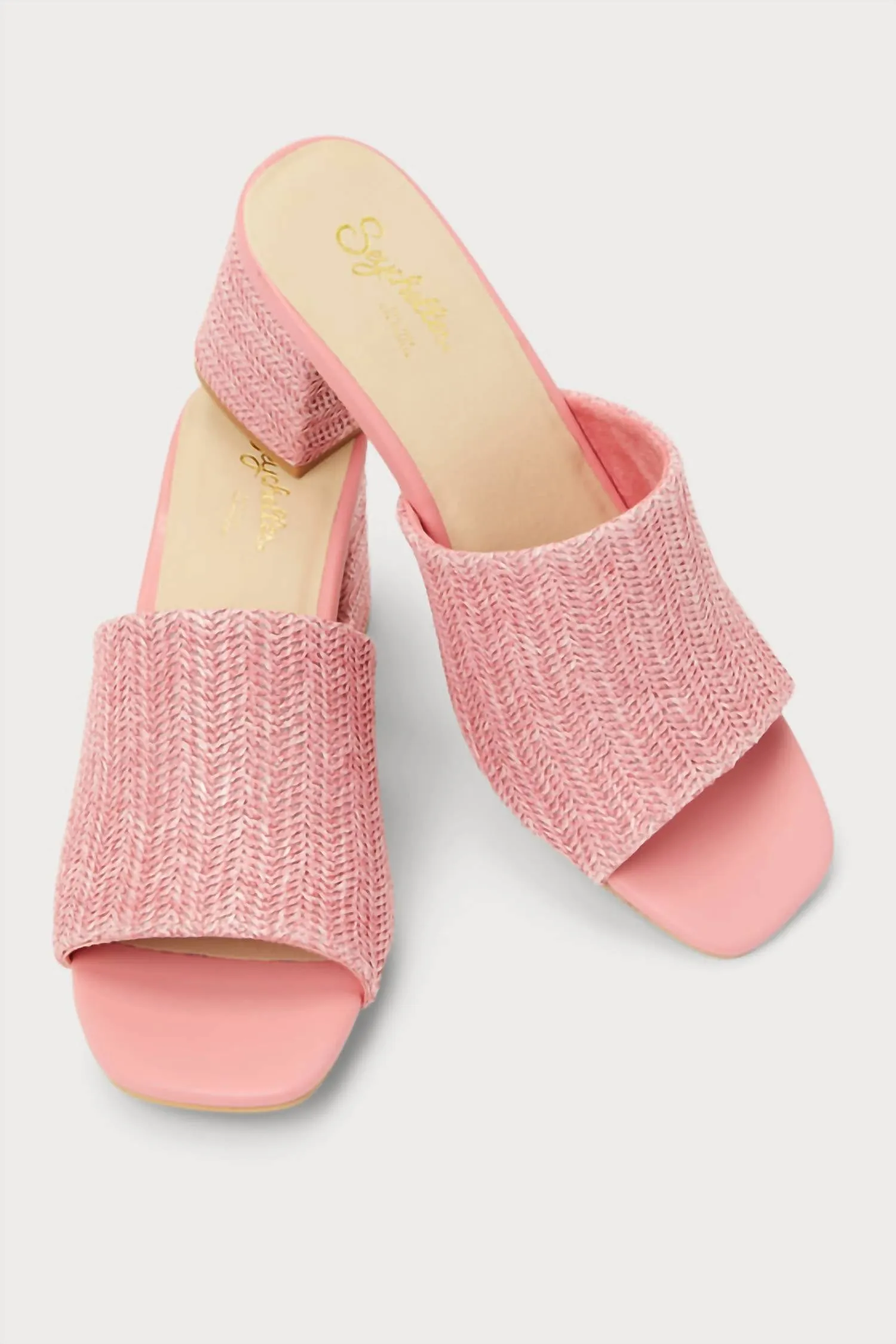 Adapt Raffia Sandal In Pink Raffia