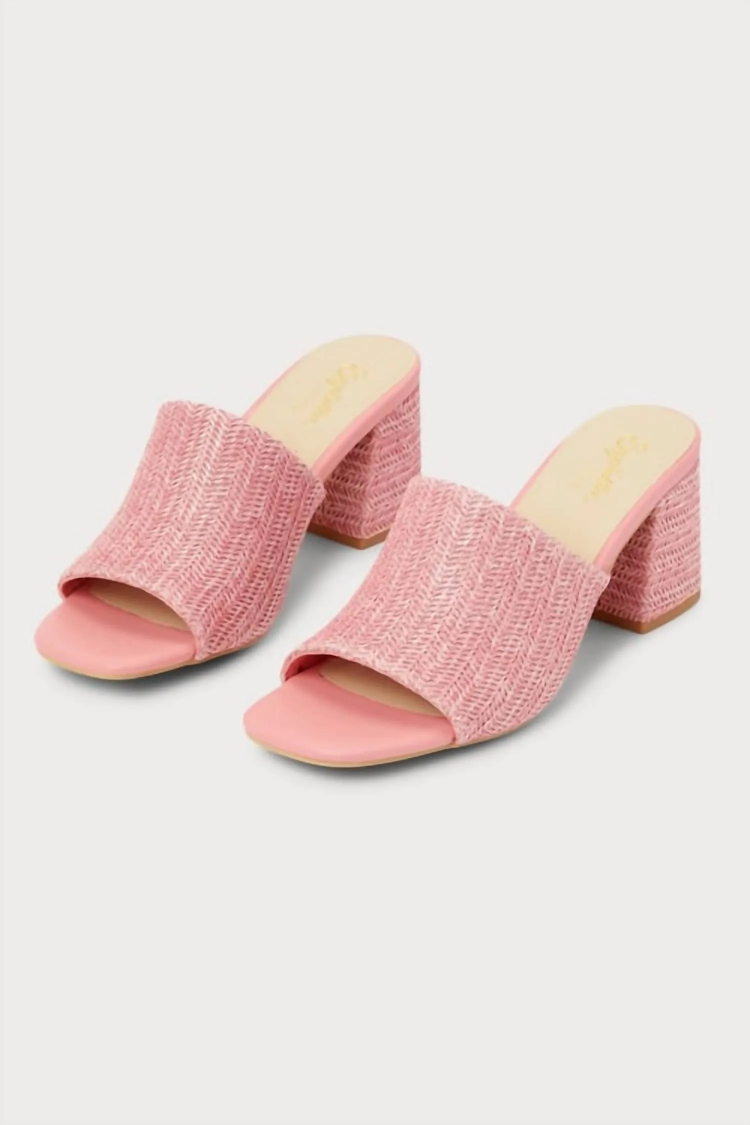 Adapt Raffia Sandal In Pink Raffia