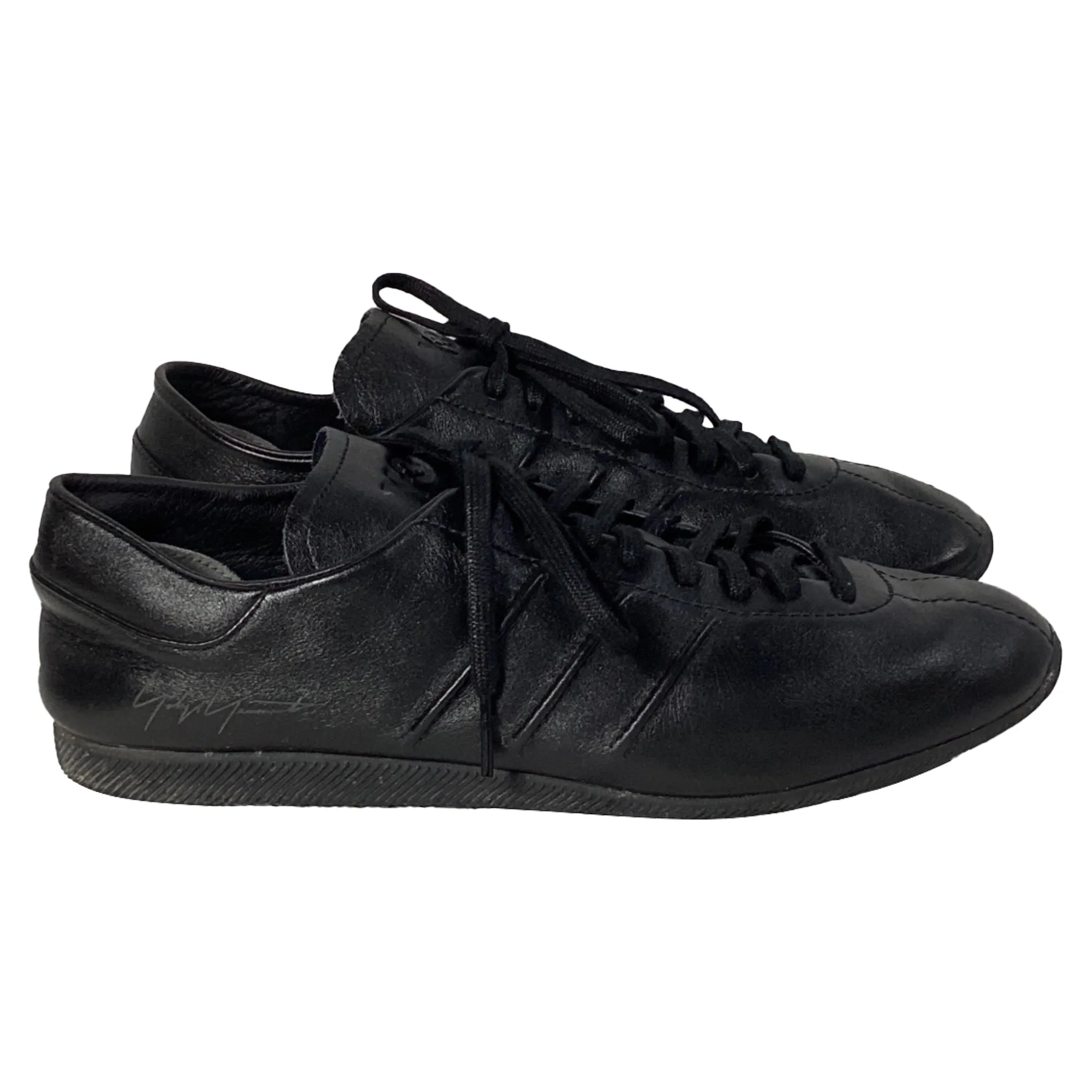 Adidas Y-3 Japan Low Top Sneakers in Black Leather