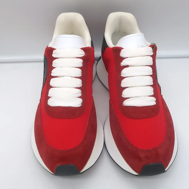 Alexander McQueen Sprint Runner Platform Sneakers Red Suede Size 40 NEW