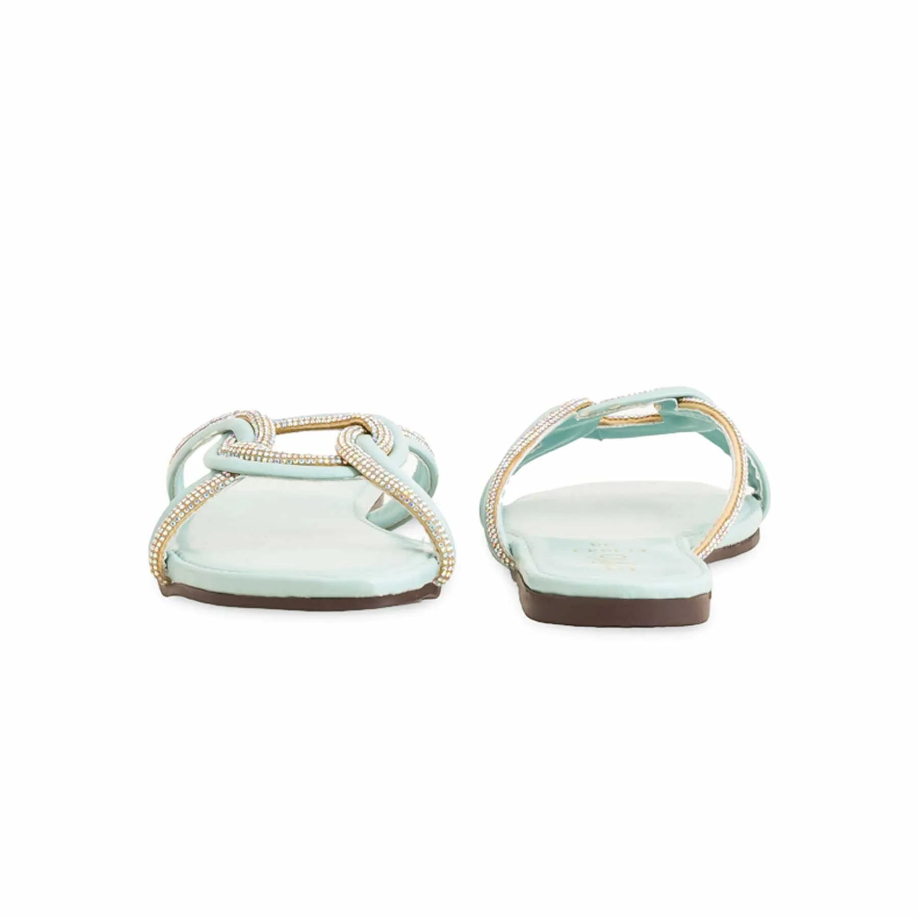 Aqua Green Casual Slipper For Ladies CL1943
