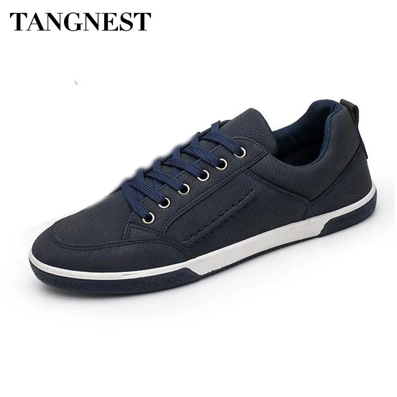Autumn Solid Color Lace Up Sneakers For Men Comfortable Low Top Shoes