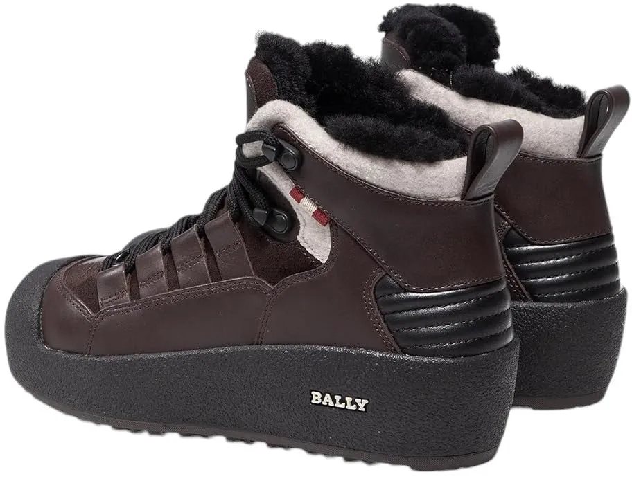 Bally Cusago 6239736 Women's Ebano Shearling-Lined Leather Boots