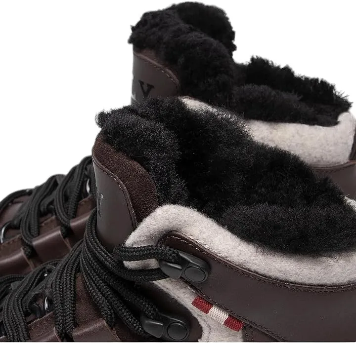 Bally Cusago 6239736 Women's Ebano Shearling-Lined Leather Boots