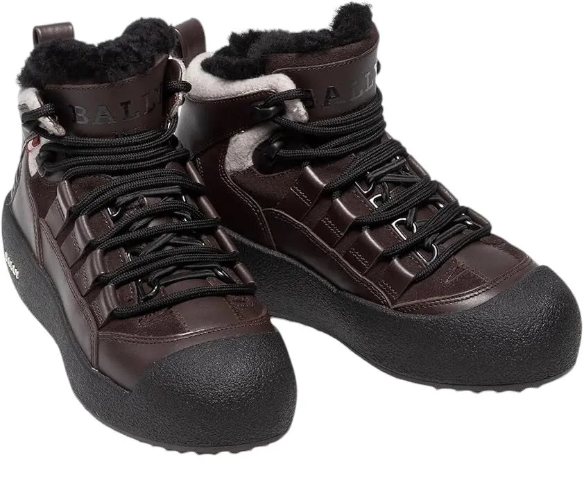 Bally Cusago 6239736 Women's Ebano Shearling-Lined Leather Boots