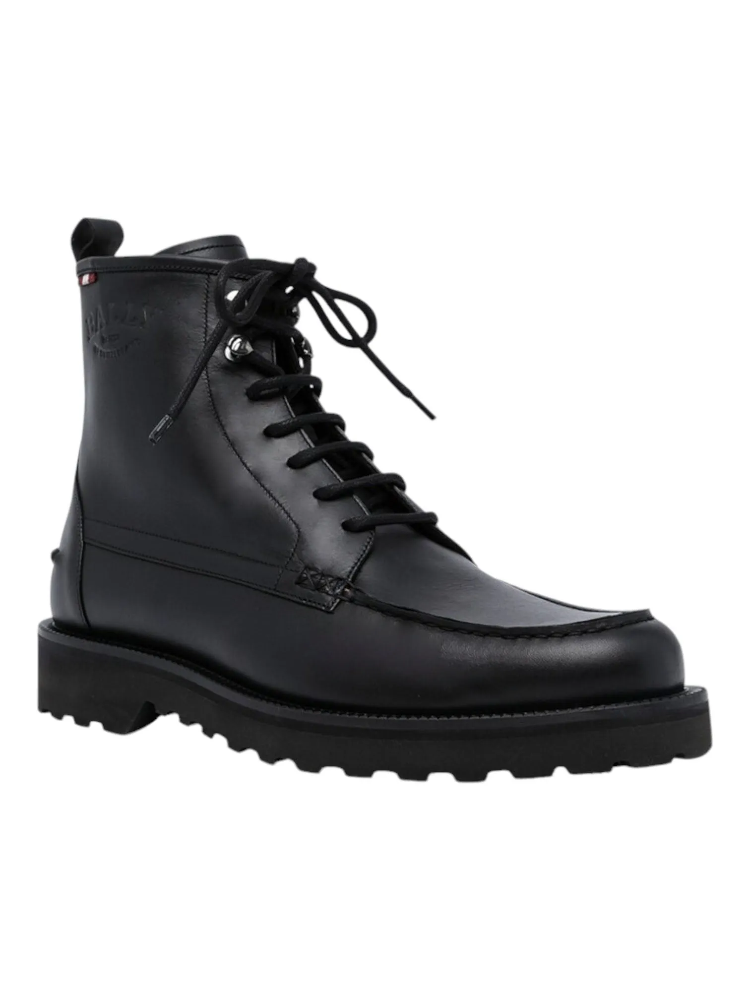 Bally Nokor 6239793 Men's Black Moc Toe Leather Boots