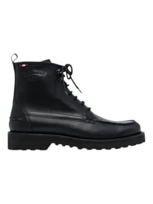 Bally Nokor 6239793 Men's Black Moc Toe Leather Boots