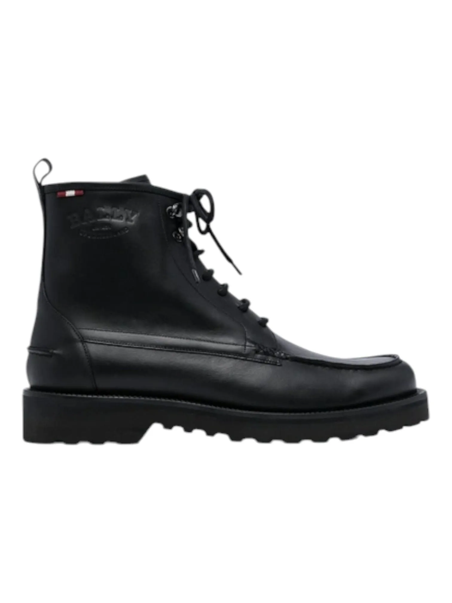 Bally Nokor 6239793 Men's Black Moc Toe Leather Boots