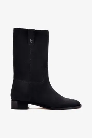 Barb Boot In Dark Gray Suede