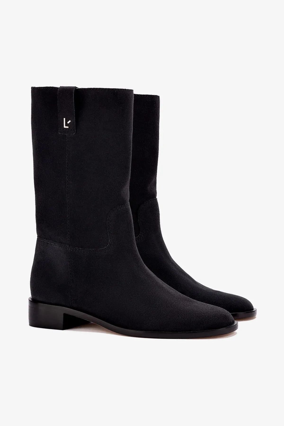 Barb Boot In Dark Gray Suede