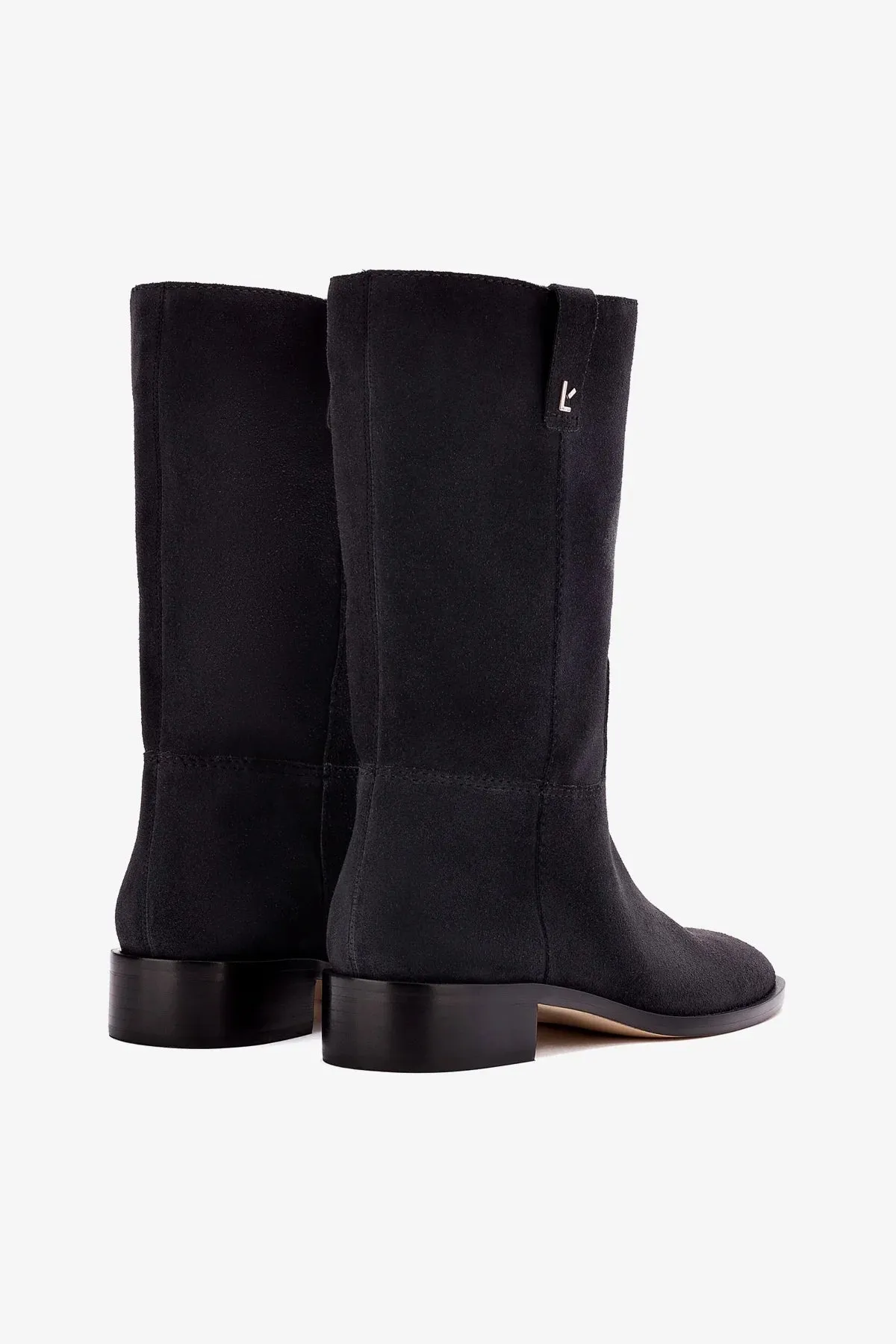 Barb Boot In Dark Gray Suede