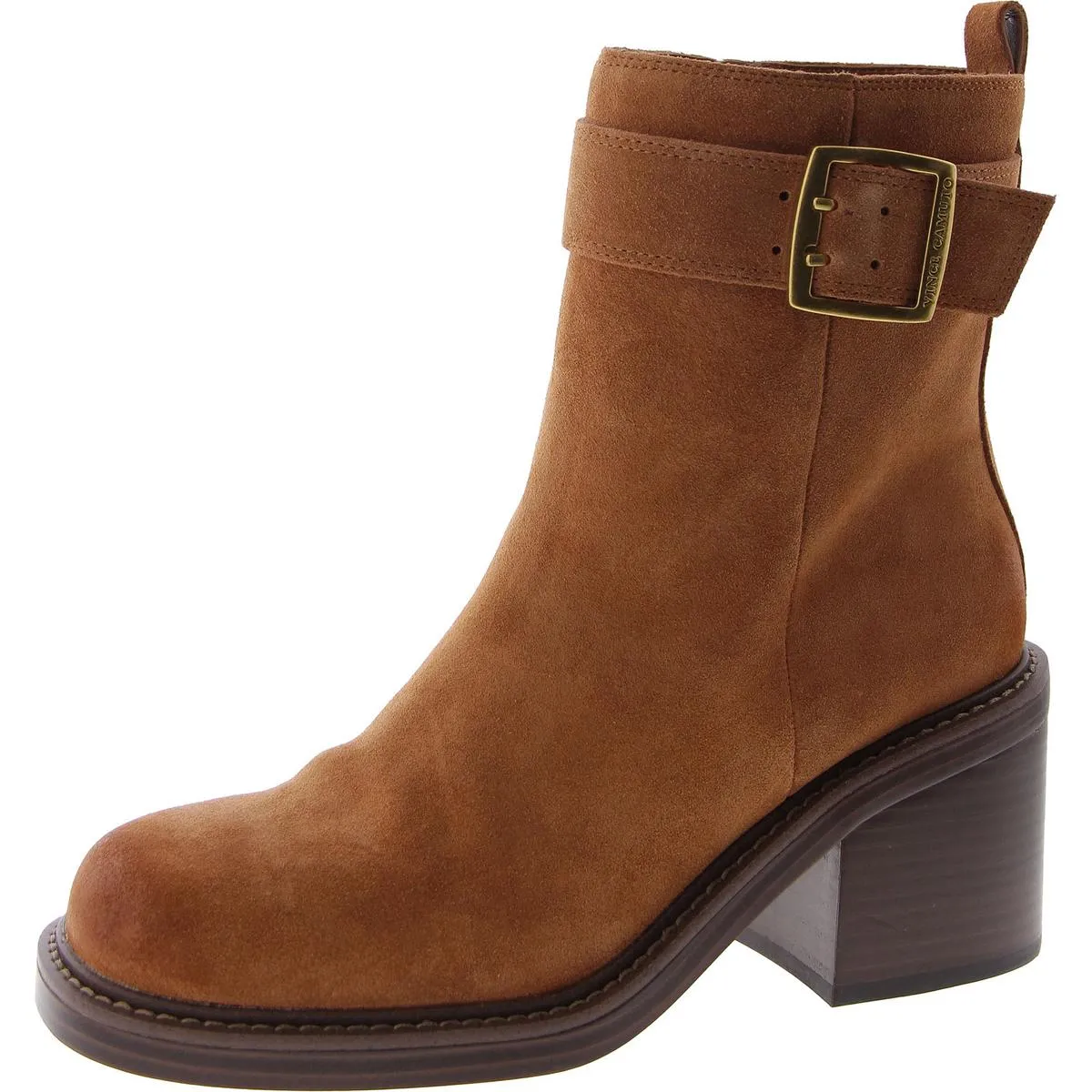 Bembonie Womens Buckle Round Toe Mid-Calf Boots