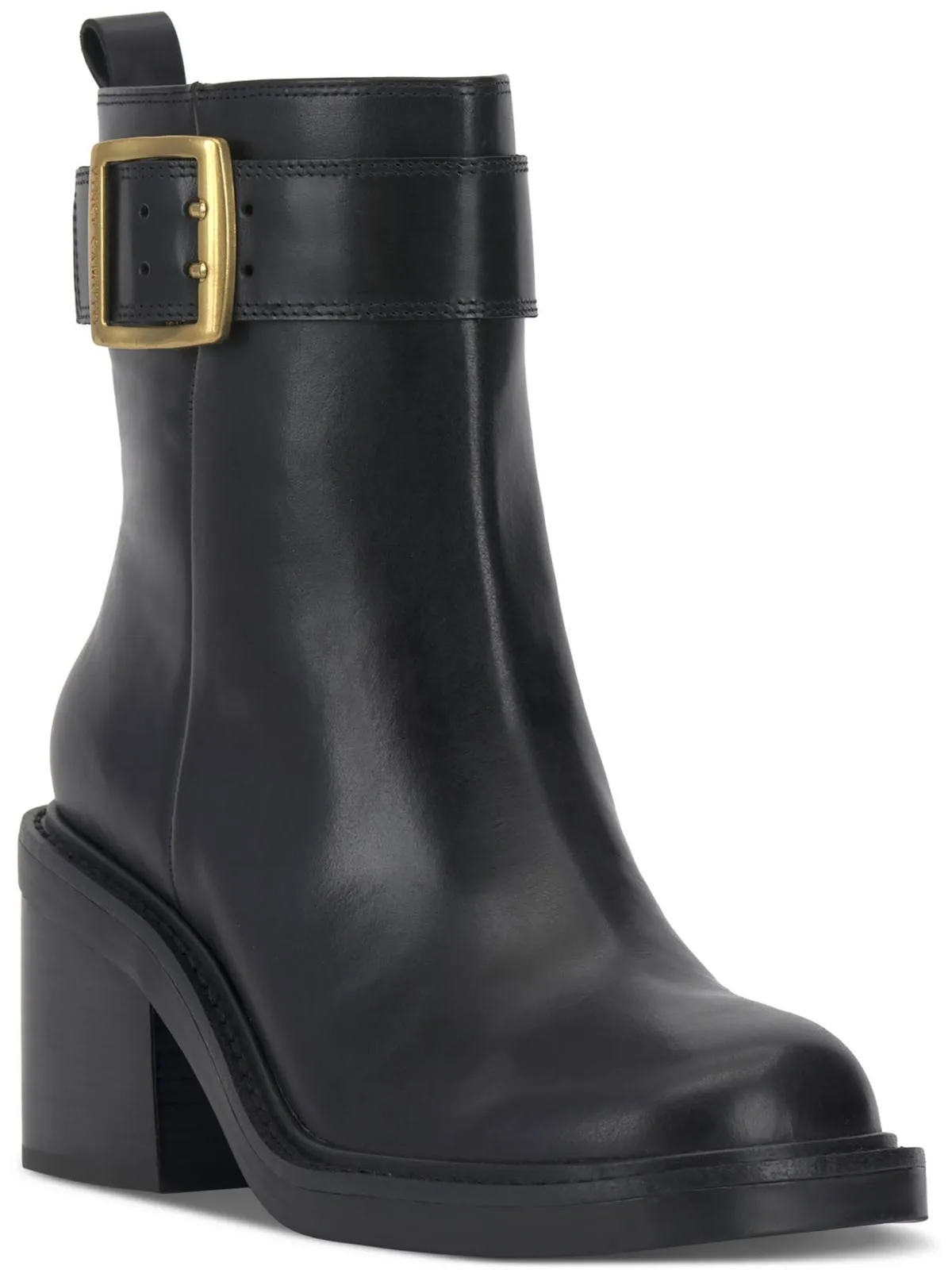 Bembonie Womens Buckle Round Toe Mid-Calf Boots