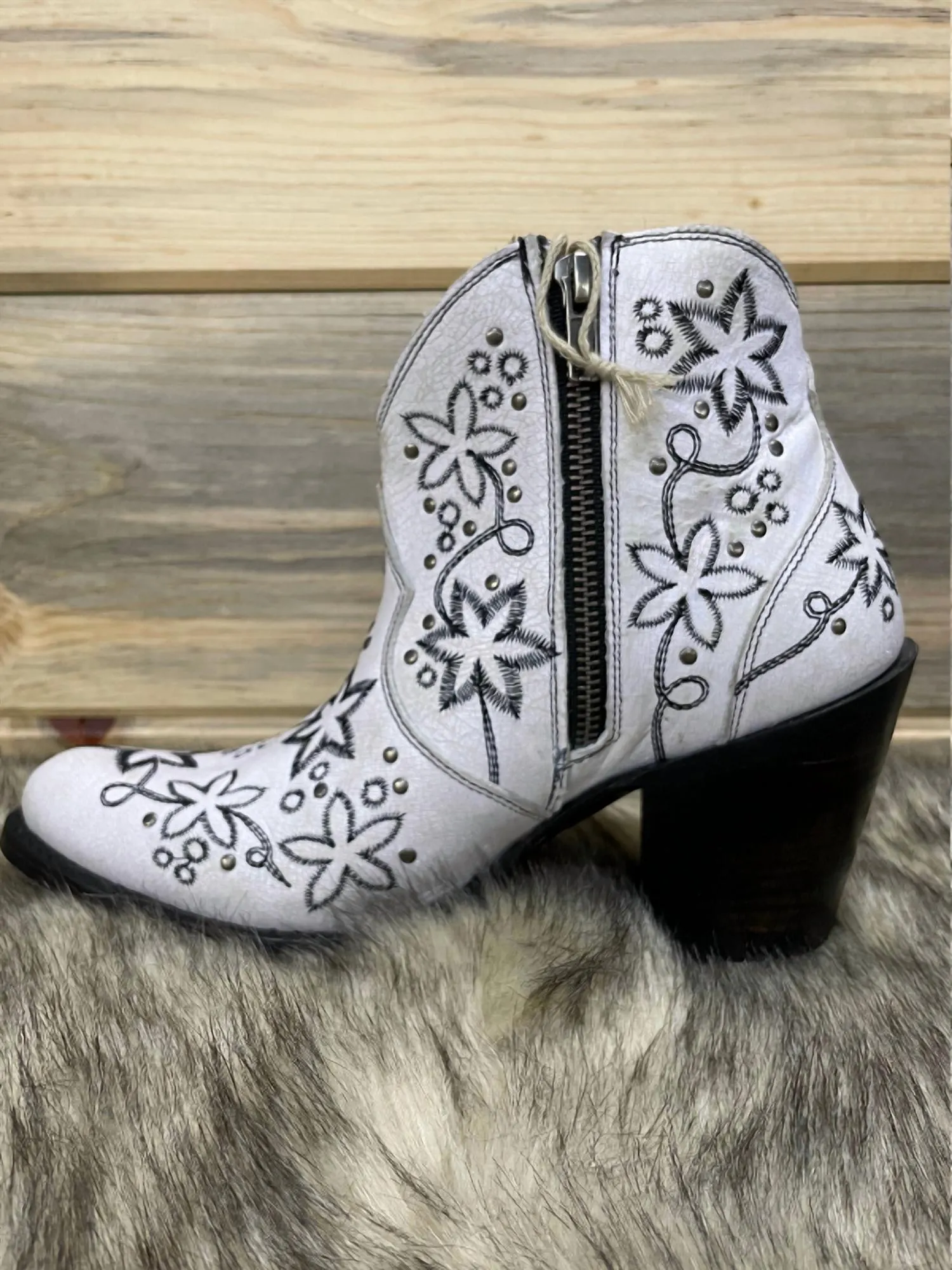 Bootie In White And Black