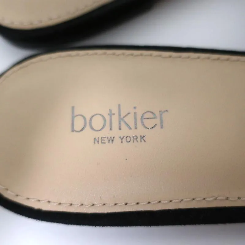 Botkier Maisie Flat Slide Sandals Black Suede & Clear PVC Size 7
