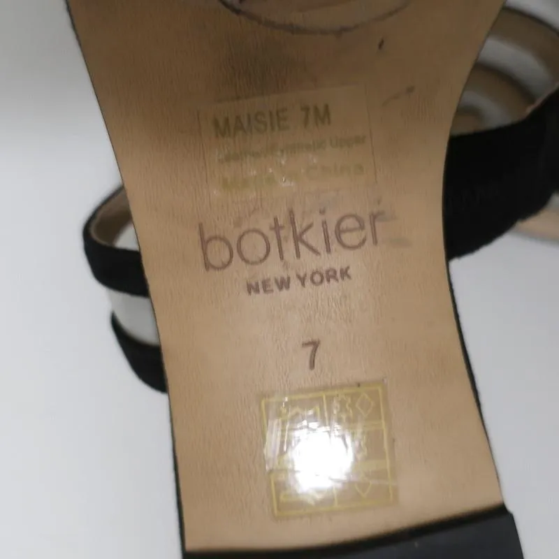 Botkier Maisie Flat Slide Sandals Black Suede & Clear PVC Size 7