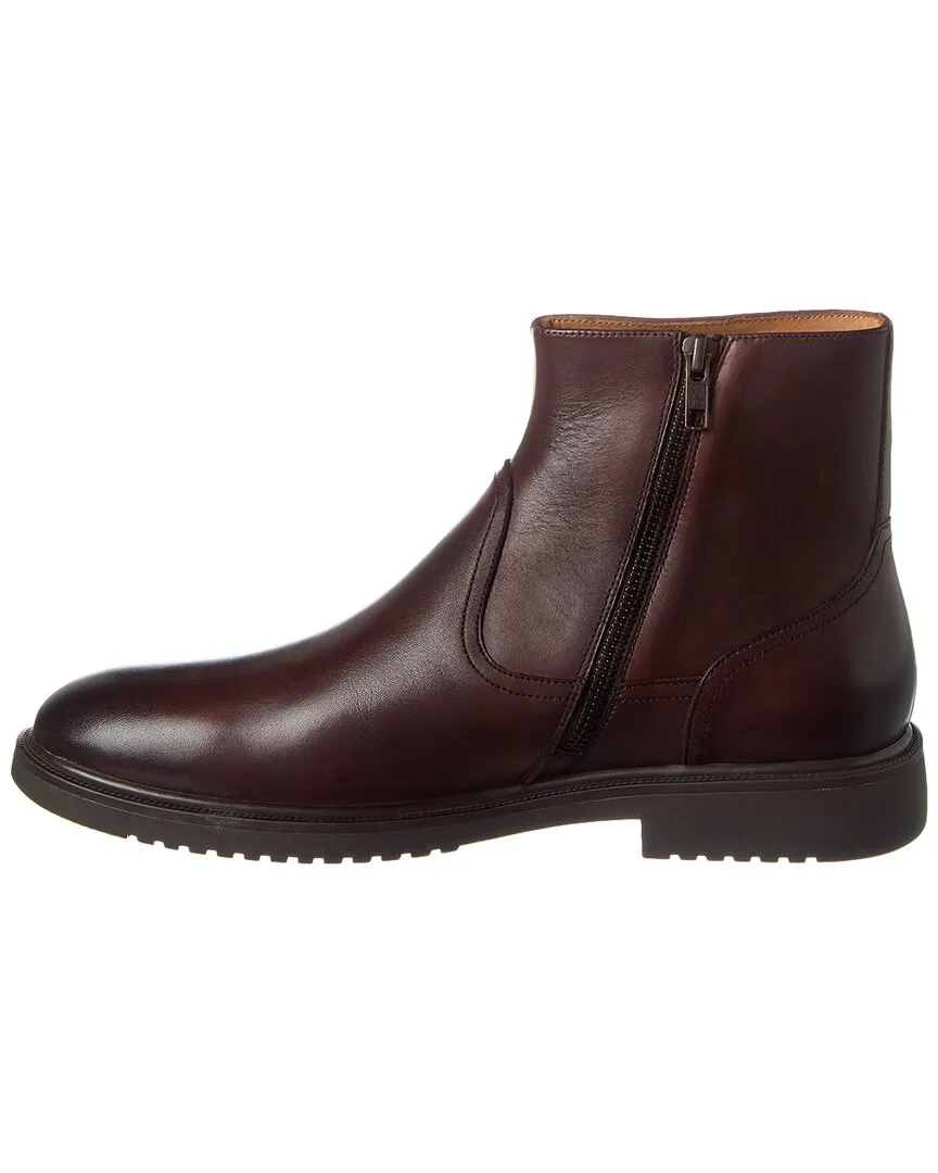 Brass Mark Zip Leather Boot