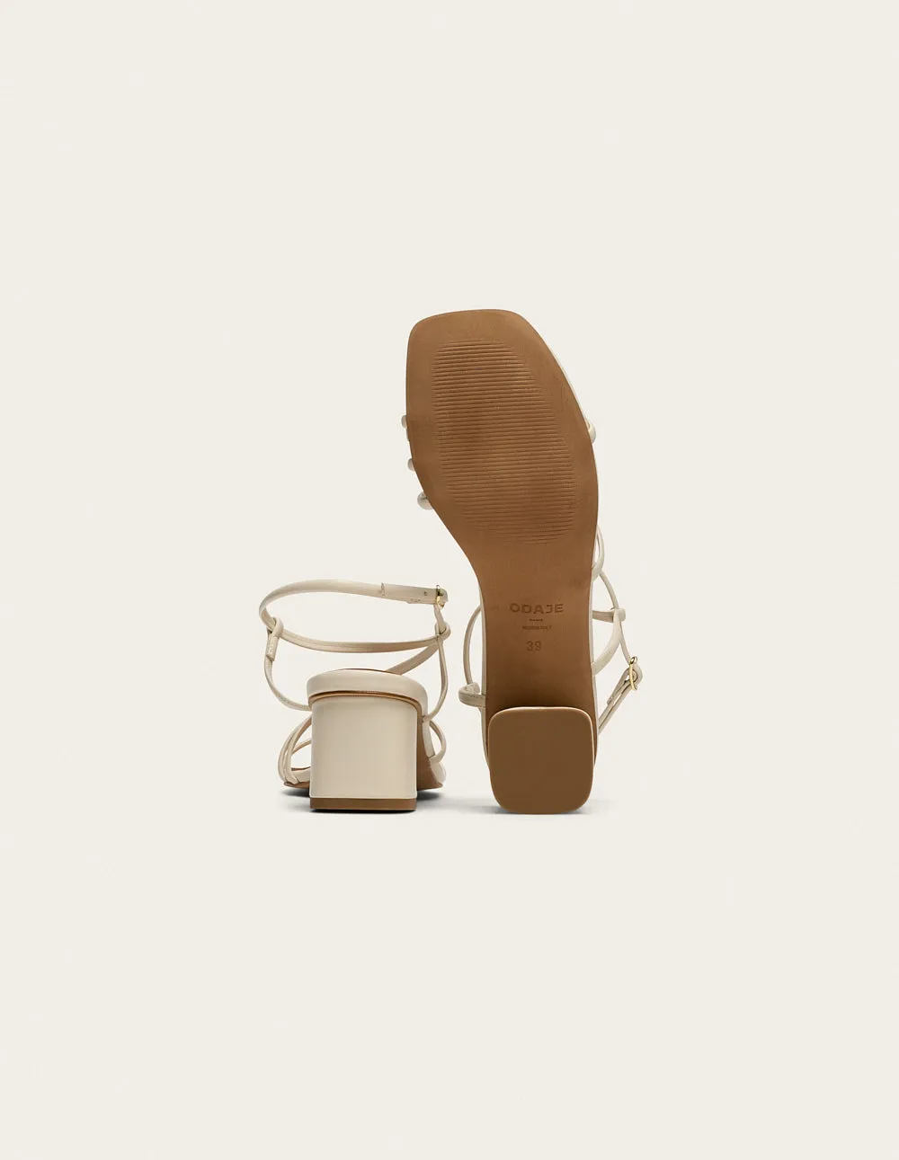 Cola Heeled sandals - Ecru Leather