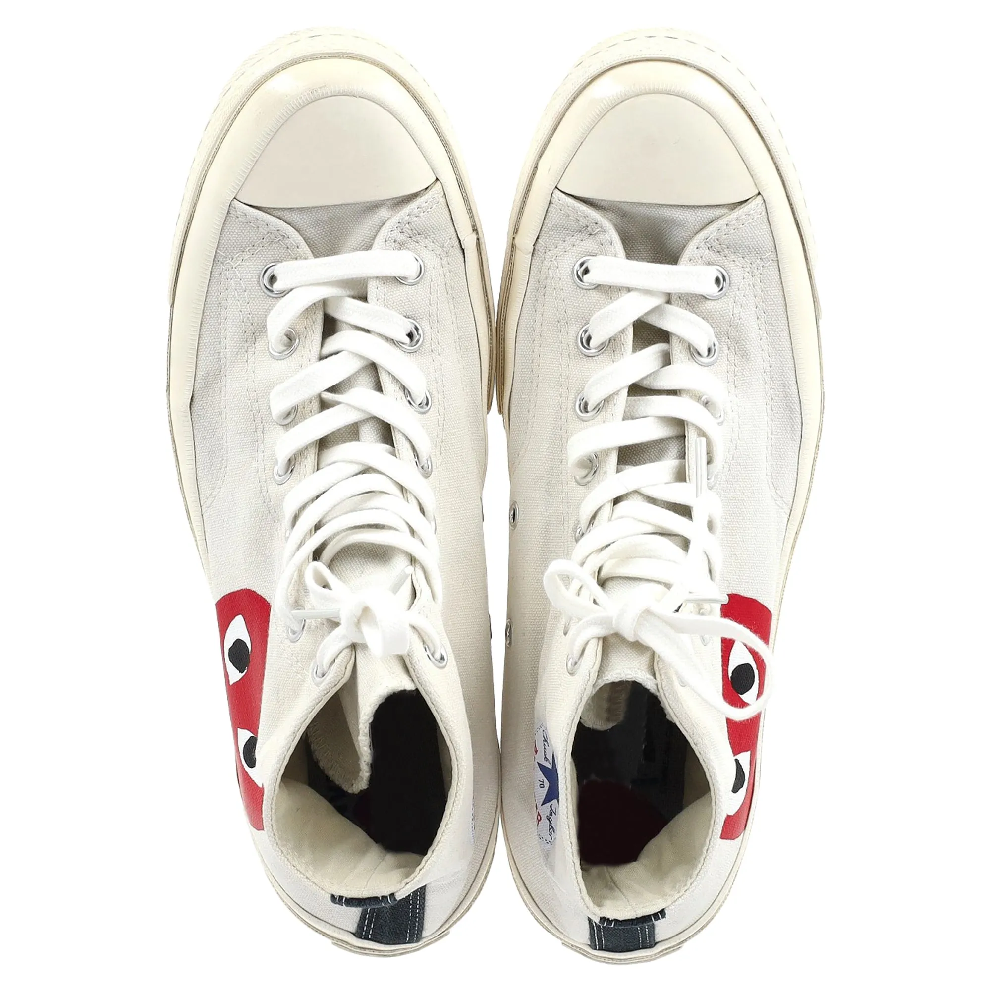 Comme Des Gar?ons Play x Converse Chuck 70 High-Top Red Heart Sneakers in White Cotton