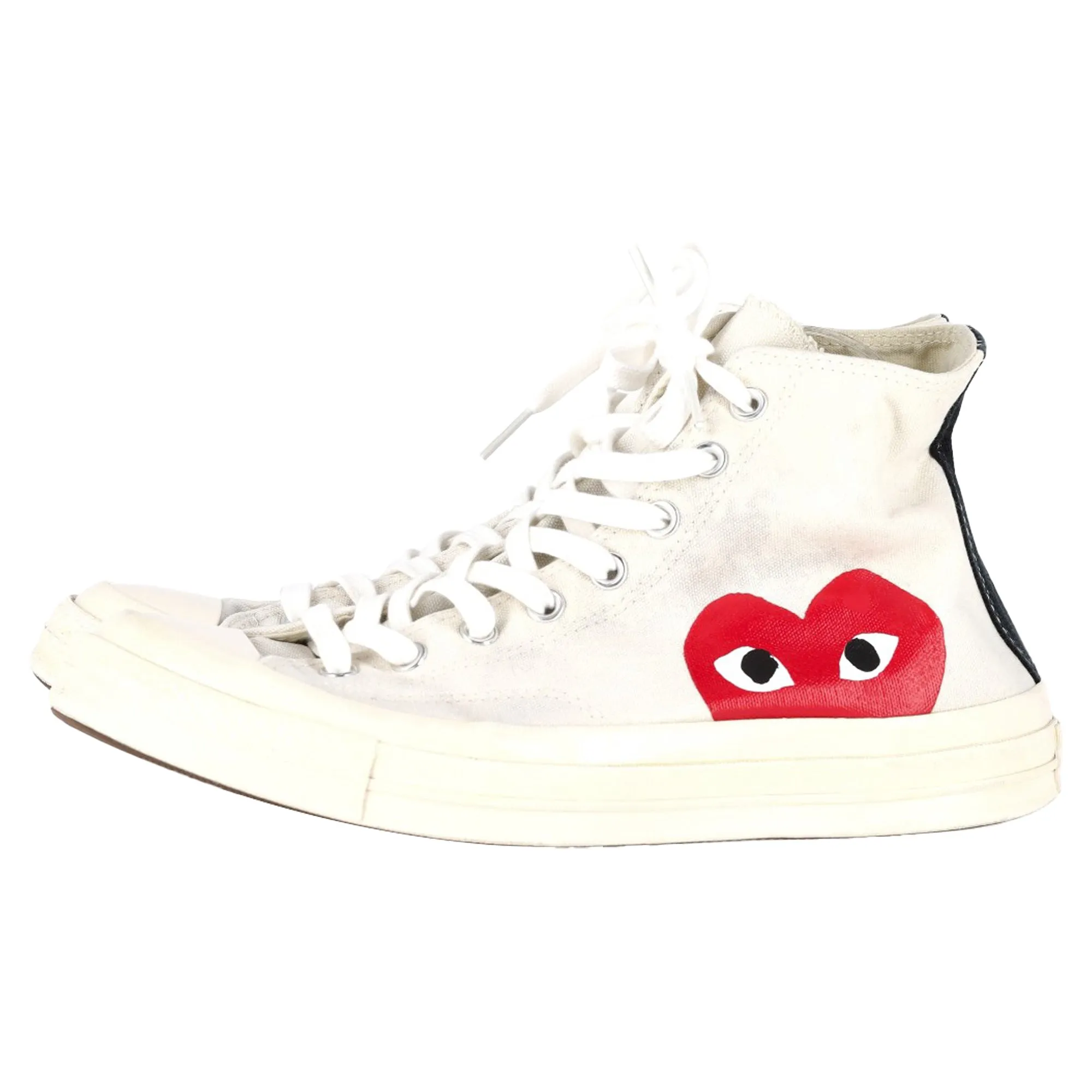 Comme Des Gar?ons Play x Converse Chuck 70 High-Top Red Heart Sneakers in White Cotton