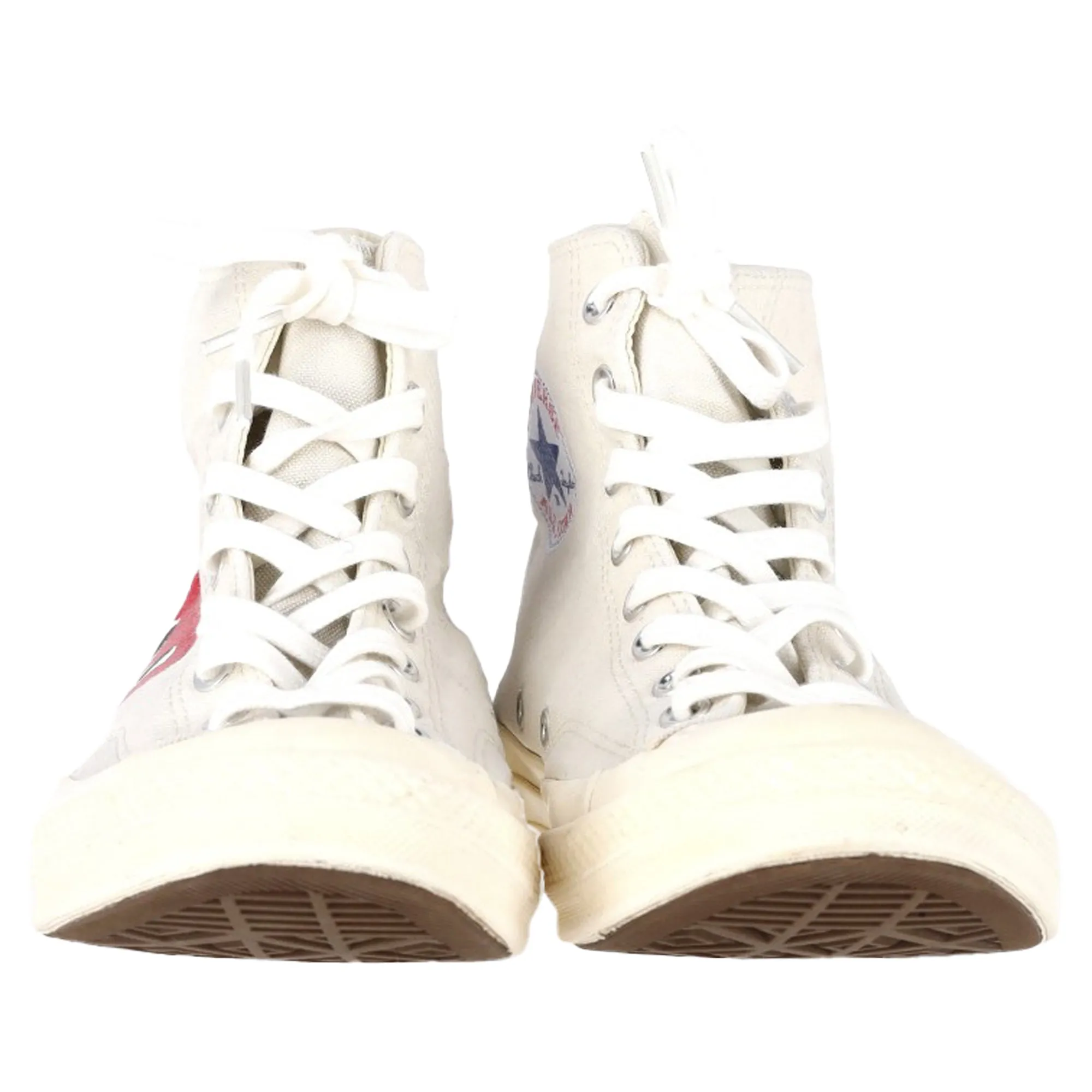 Comme Des Gar?ons Play x Converse Chuck 70 High-Top Red Heart Sneakers in White Cotton