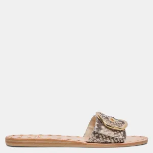 Danna Sandals Black White Embossed Snake