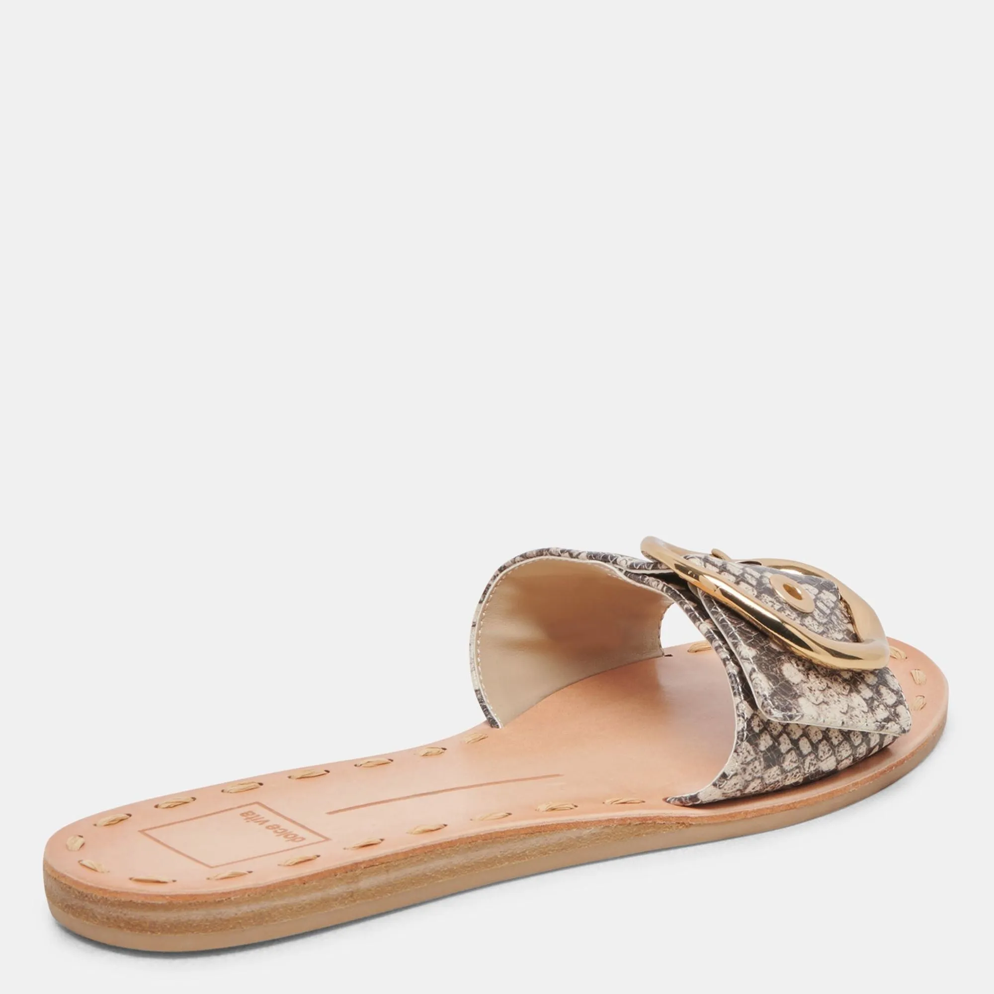 Danna Sandals Black White Embossed Snake