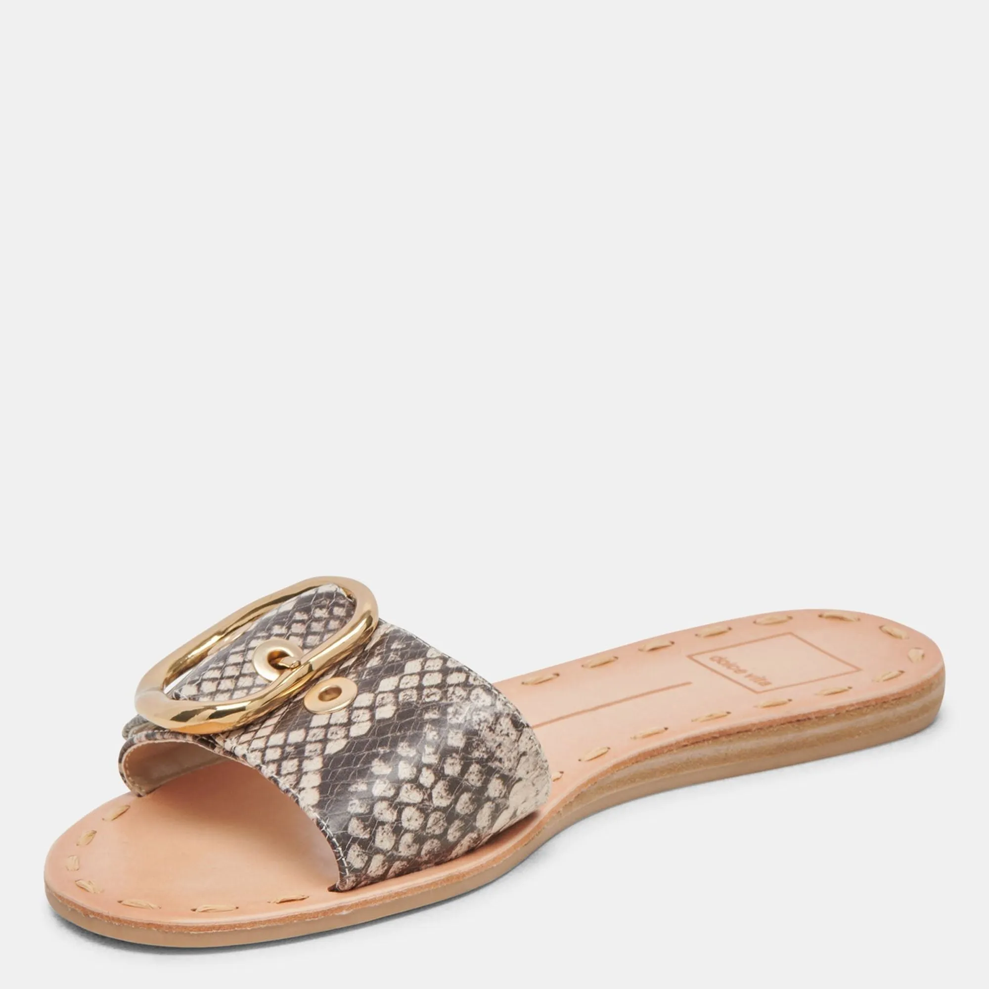 Danna Sandals Black White Embossed Snake