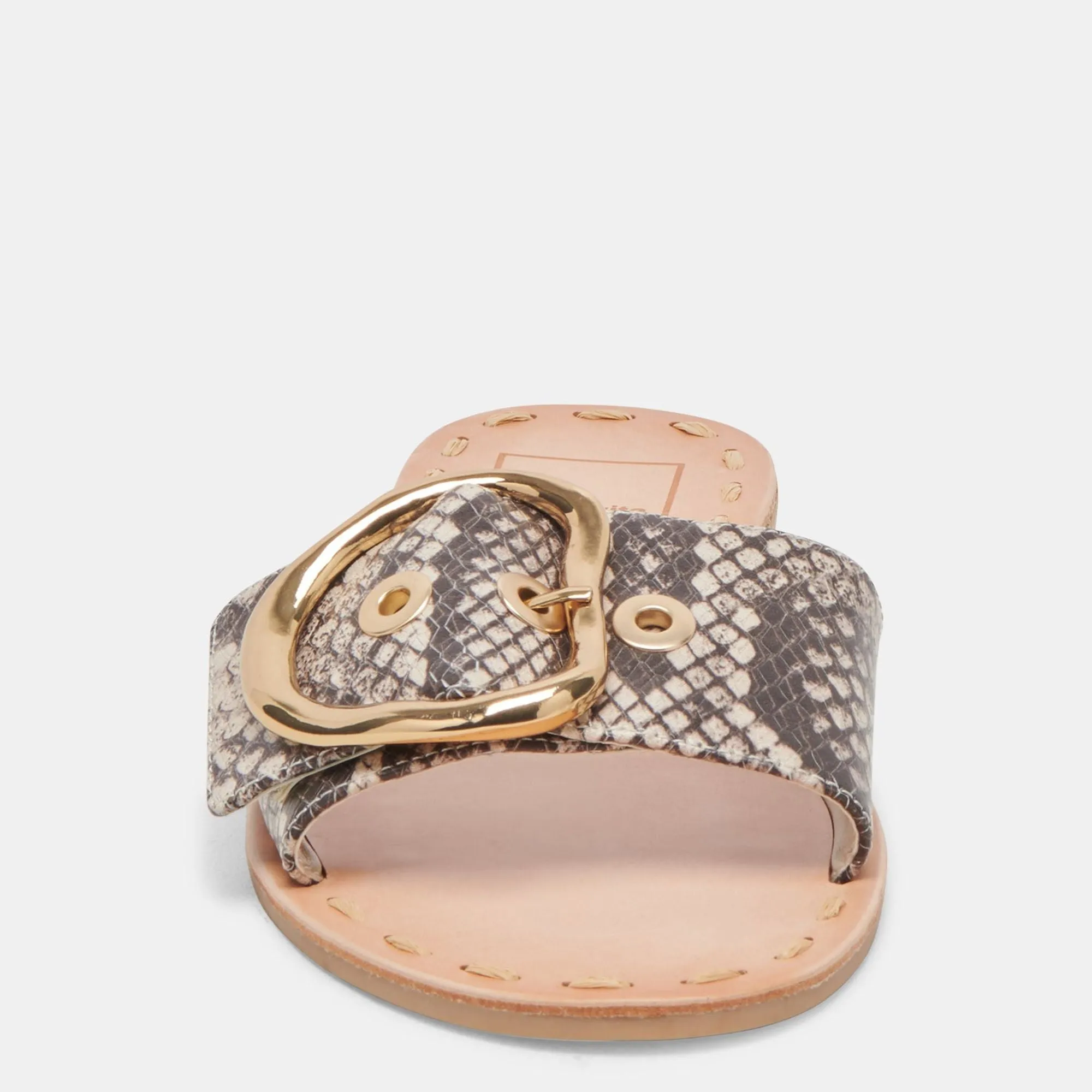 Danna Sandals Black White Embossed Snake