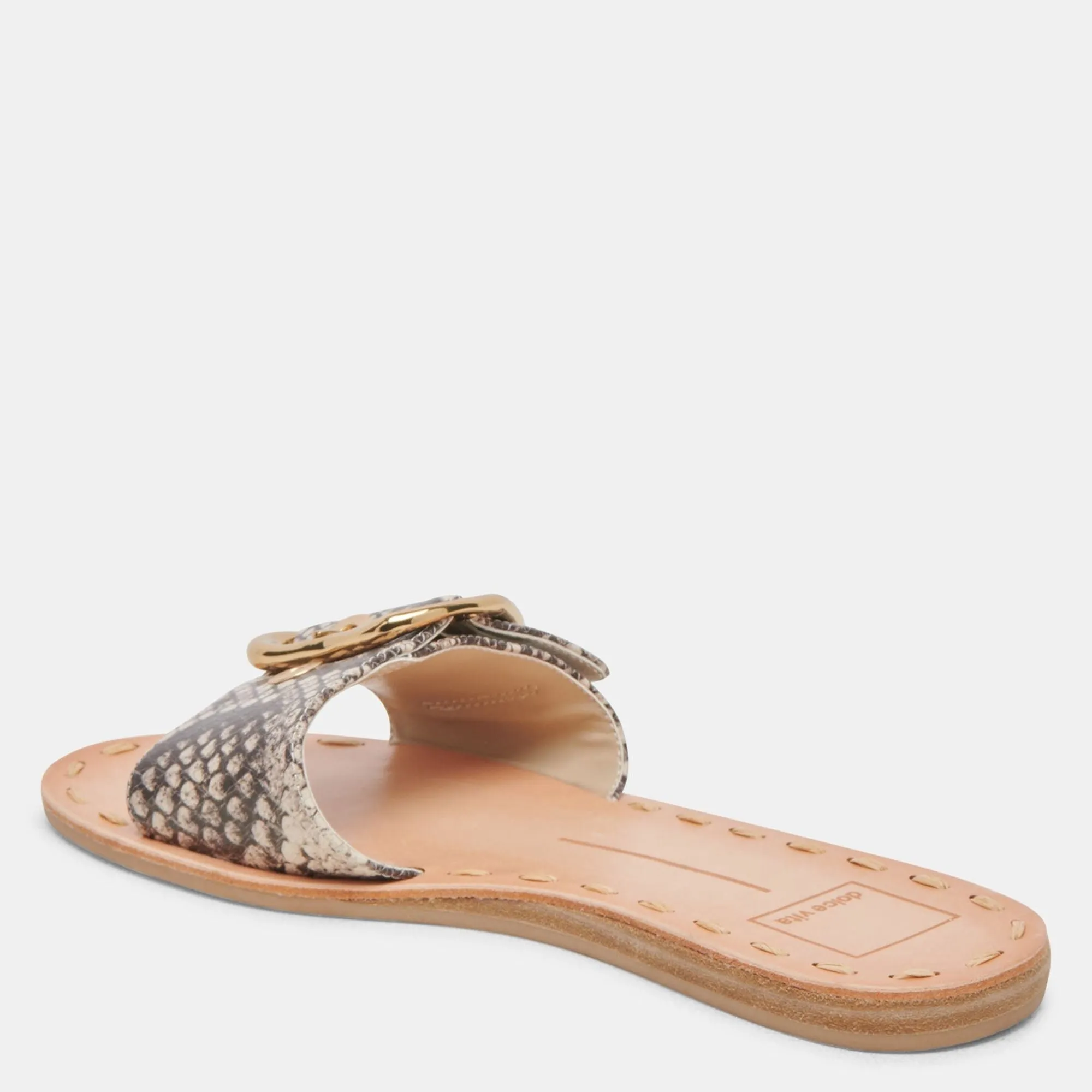 Danna Sandals Black White Embossed Snake