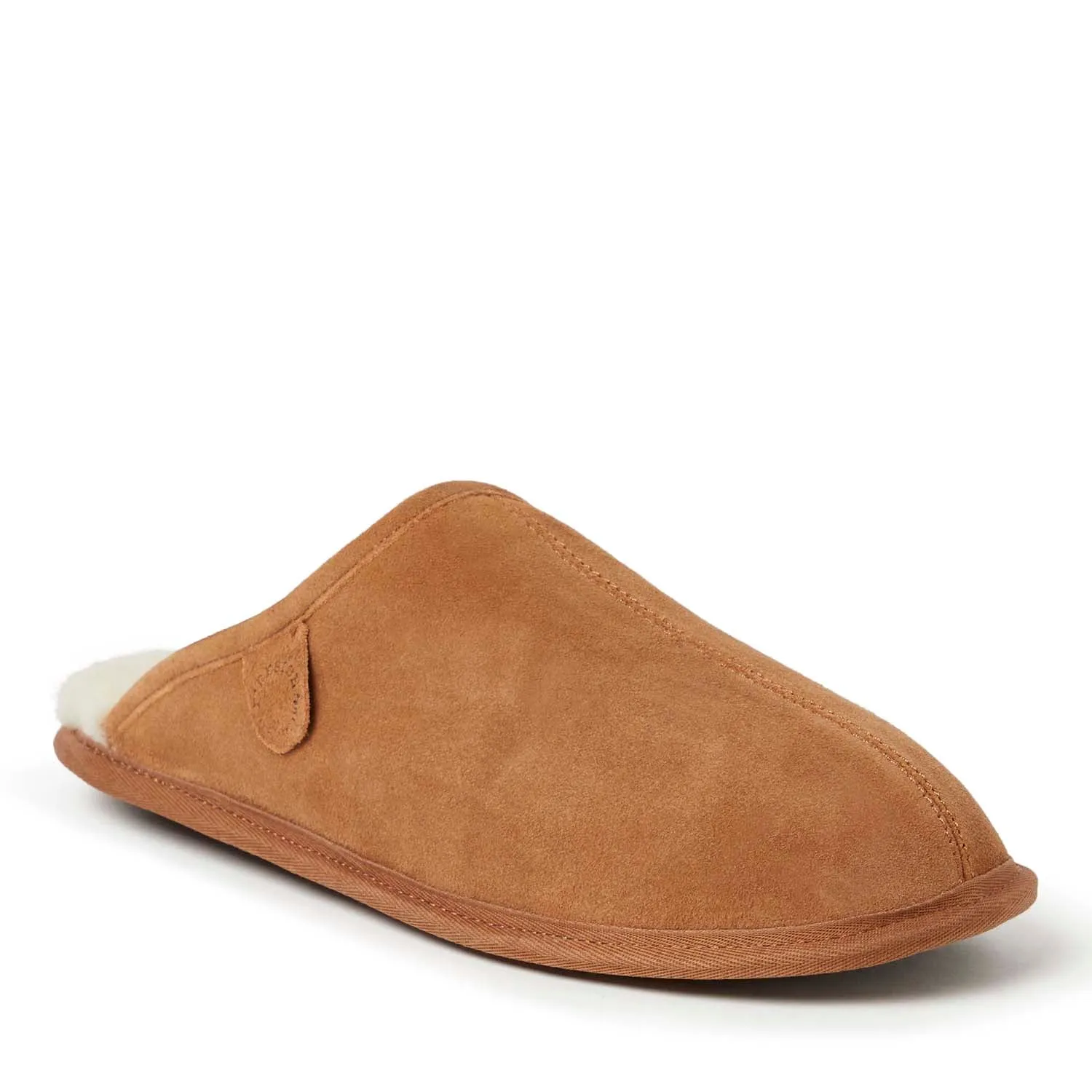 Dearfoams Men's Fireside By Dearfoams Warwick Genuine Shearling Scuff Slippers
