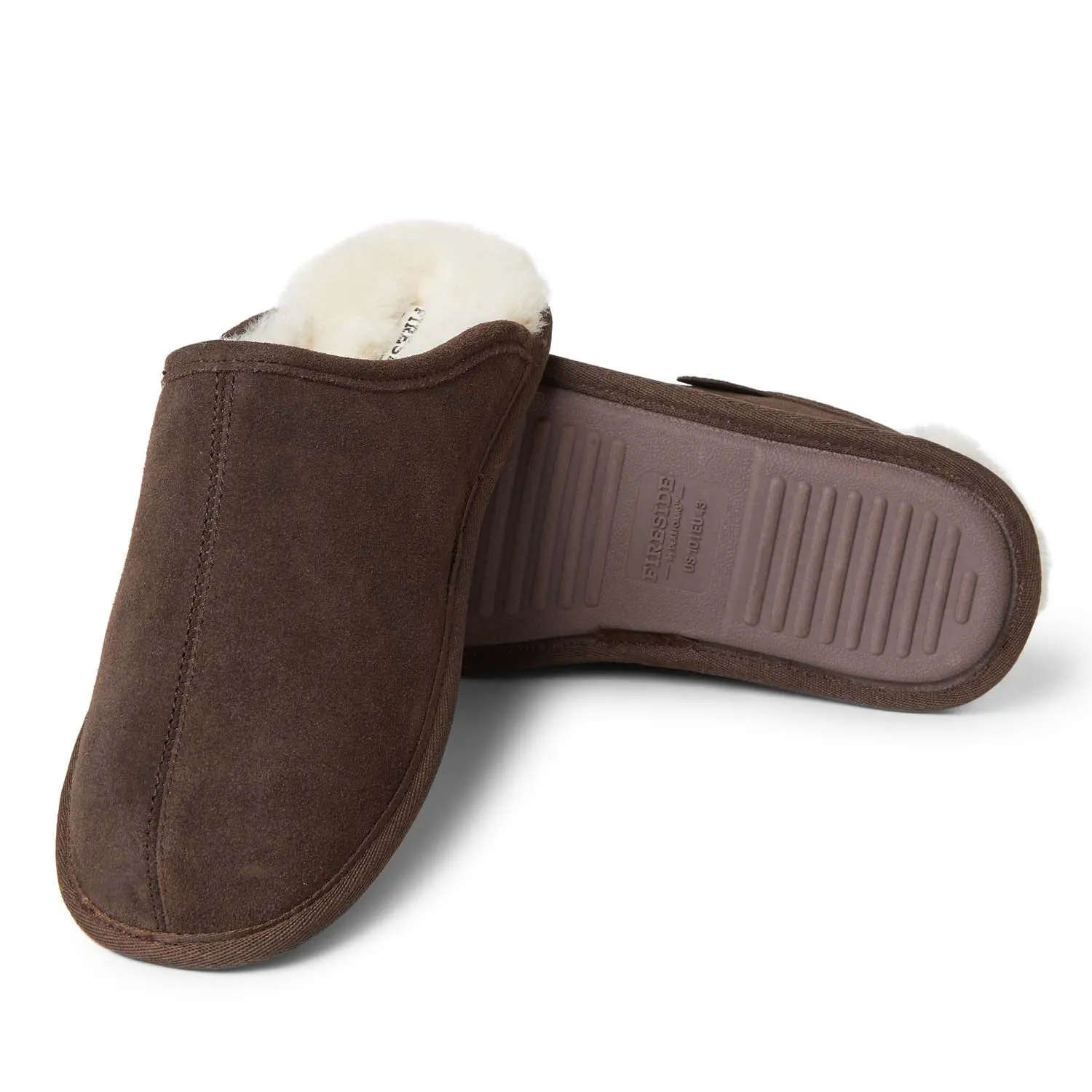 Dearfoams Men's Fireside By Dearfoams Warwick Genuine Shearling Scuff Slippers