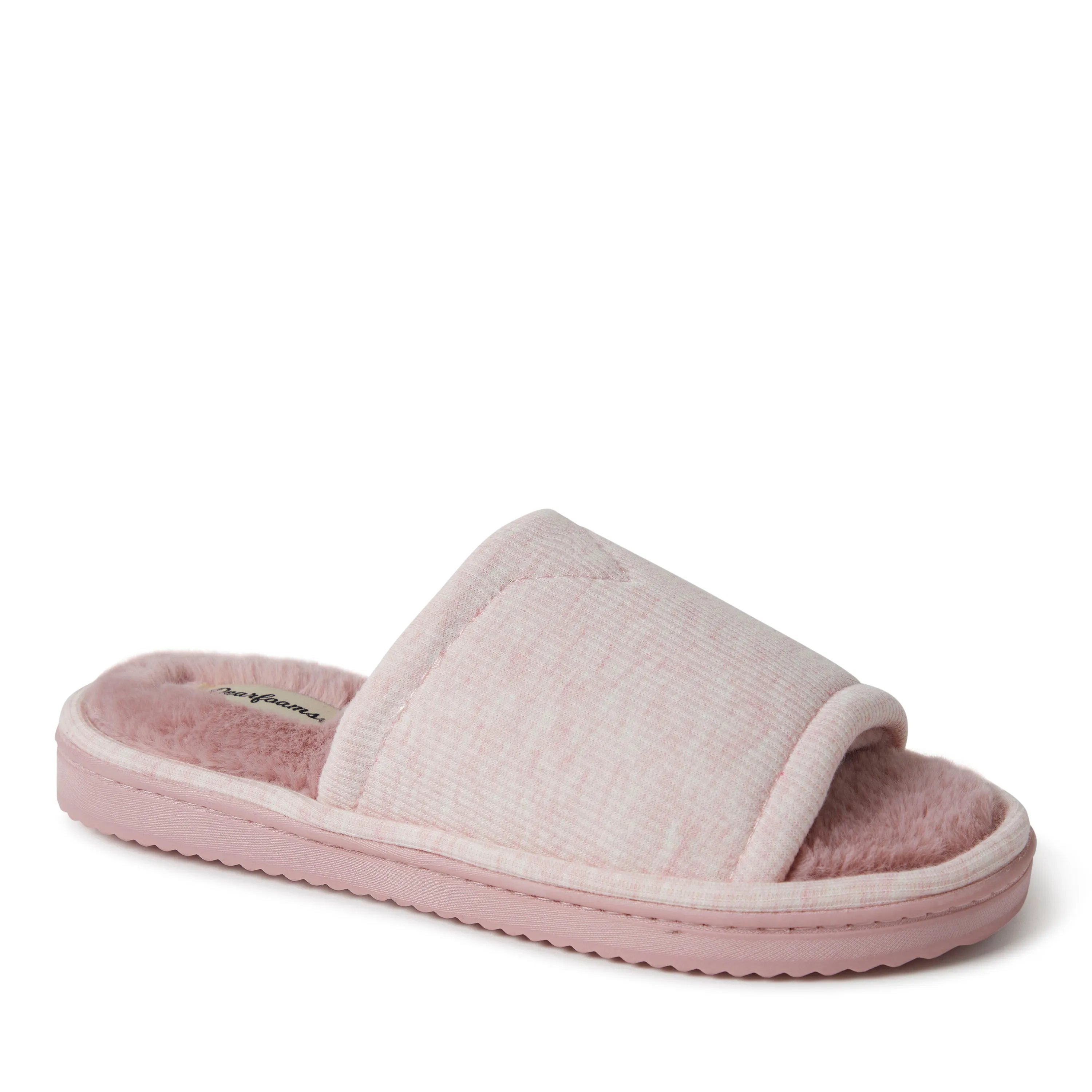 Dearfoams Womens Demi Rib Knit Slide