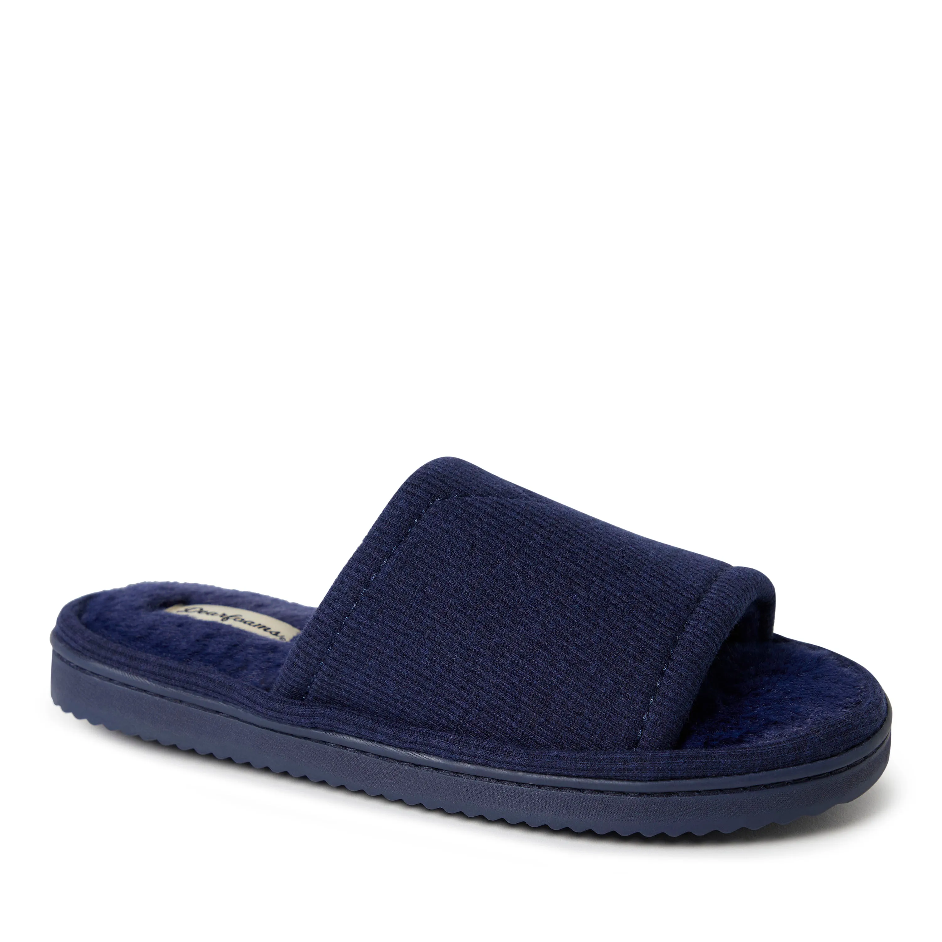 Dearfoams Womens Demi Rib Knit Slide