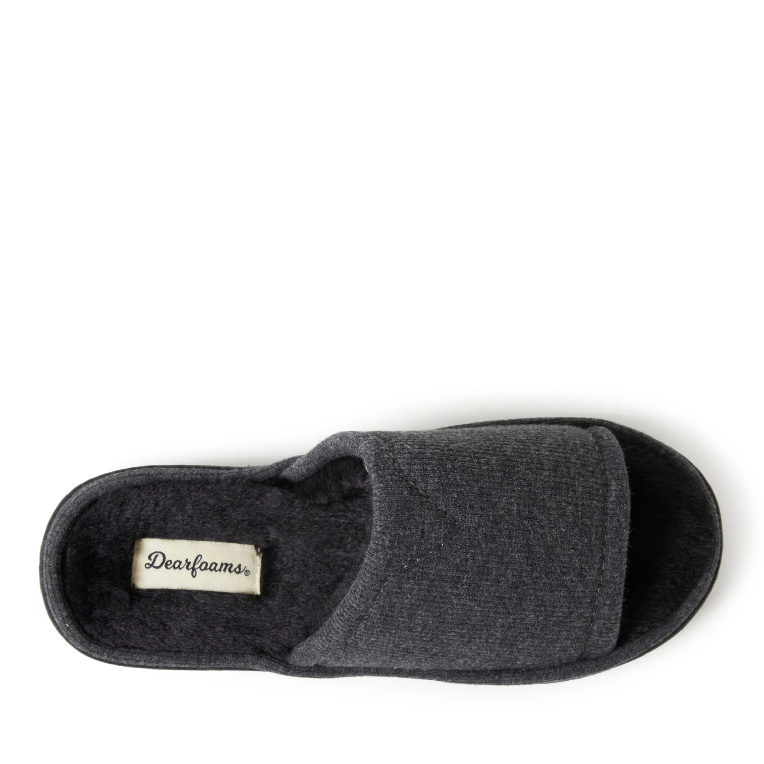 Dearfoams Womens Demi Rib Knit Slide