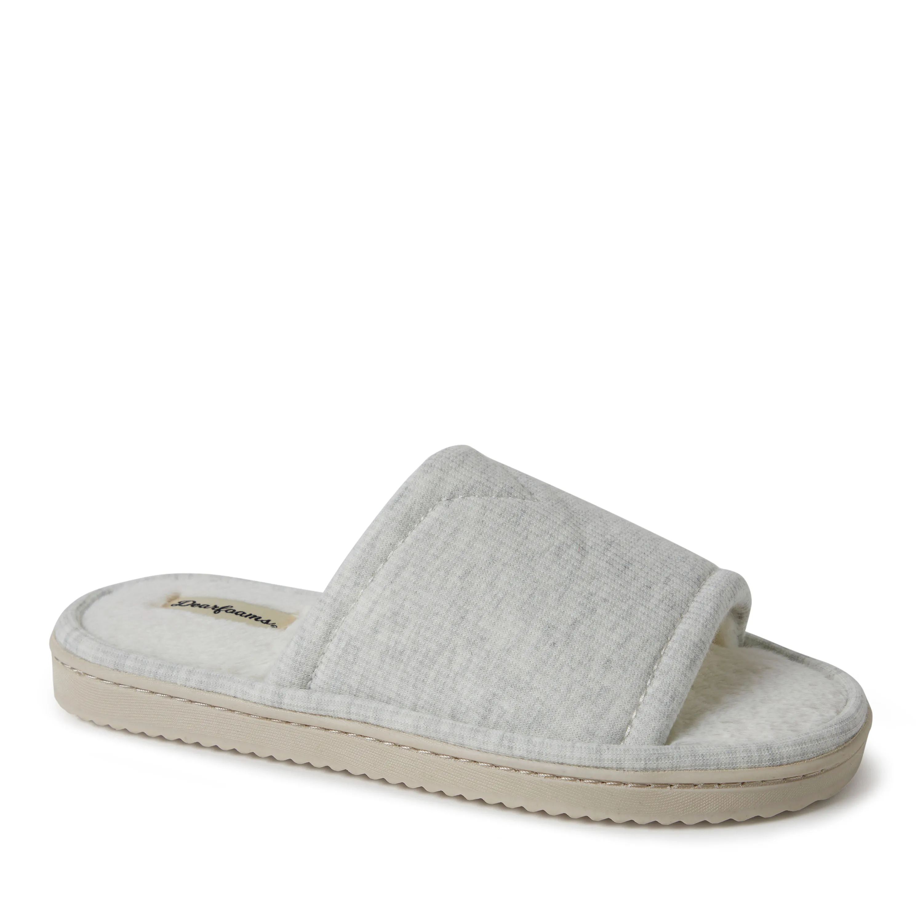 Dearfoams Womens Demi Rib Knit Slide