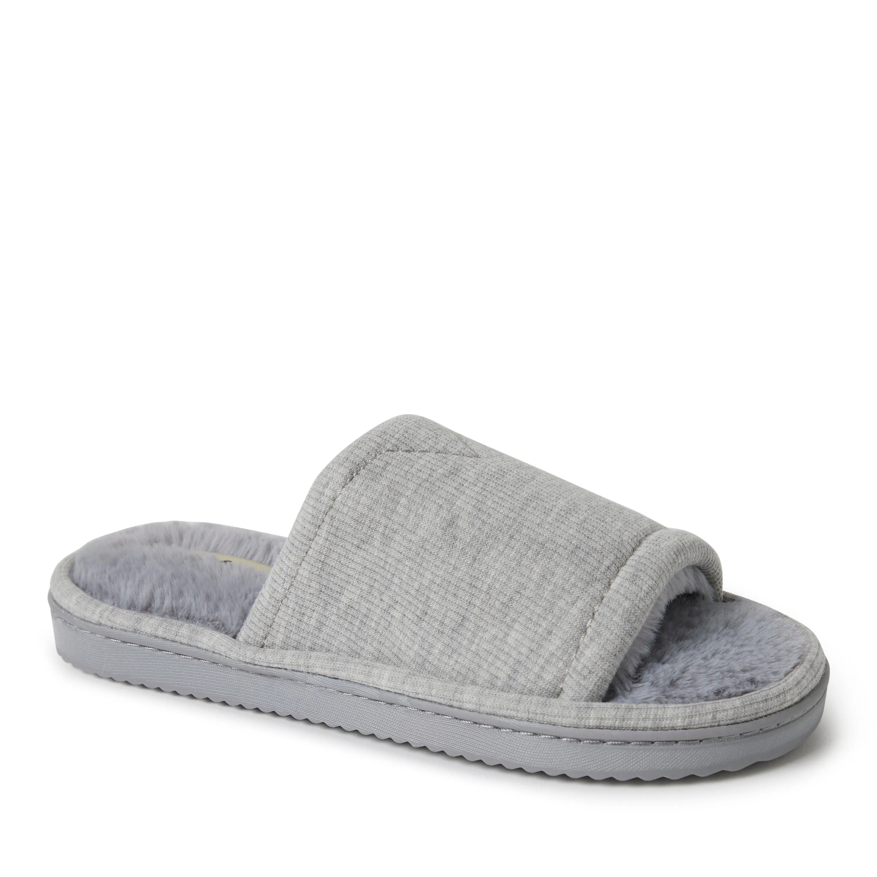 Dearfoams Womens Demi Rib Knit Slide