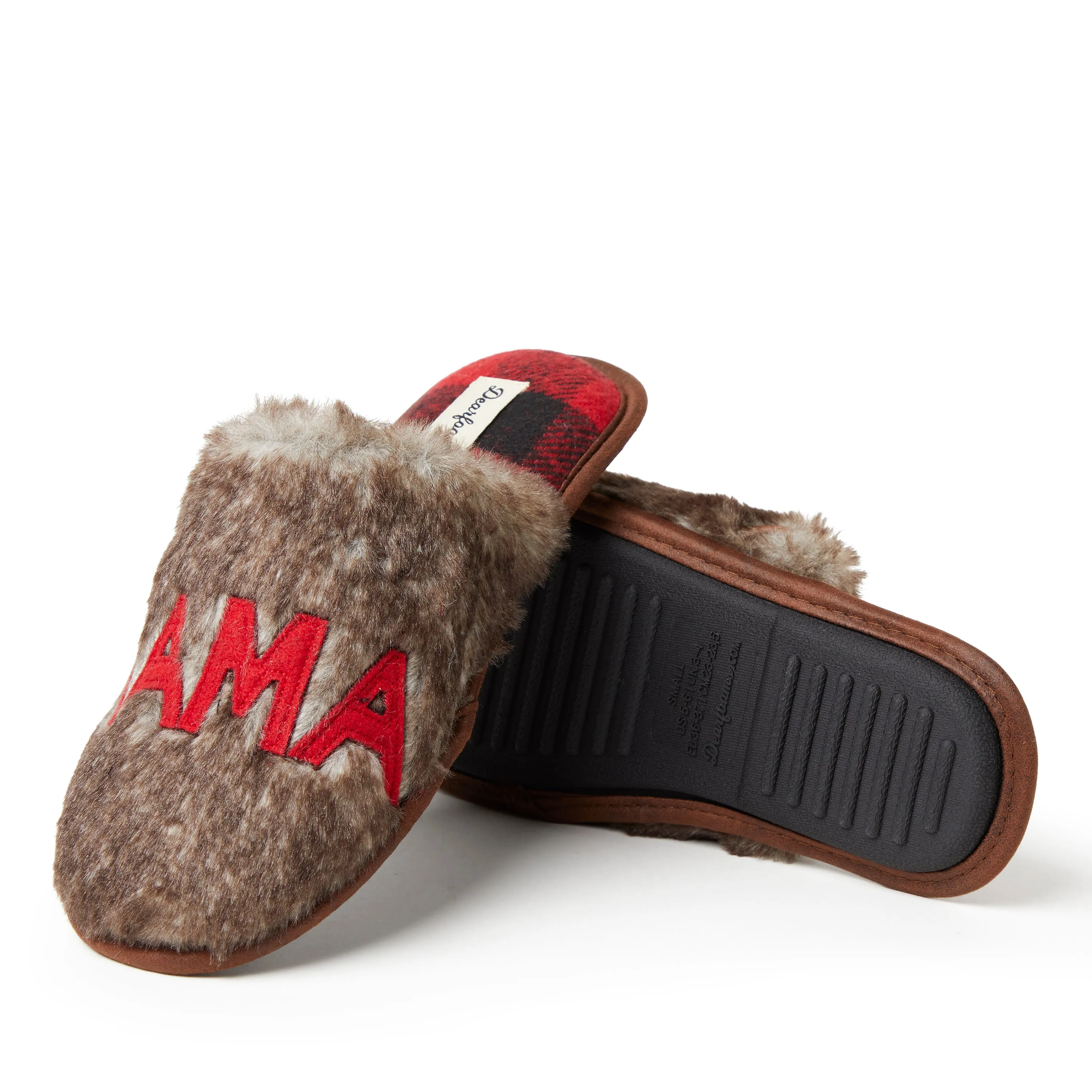 Dearfoams Women's Furry Mama Bear Scuff