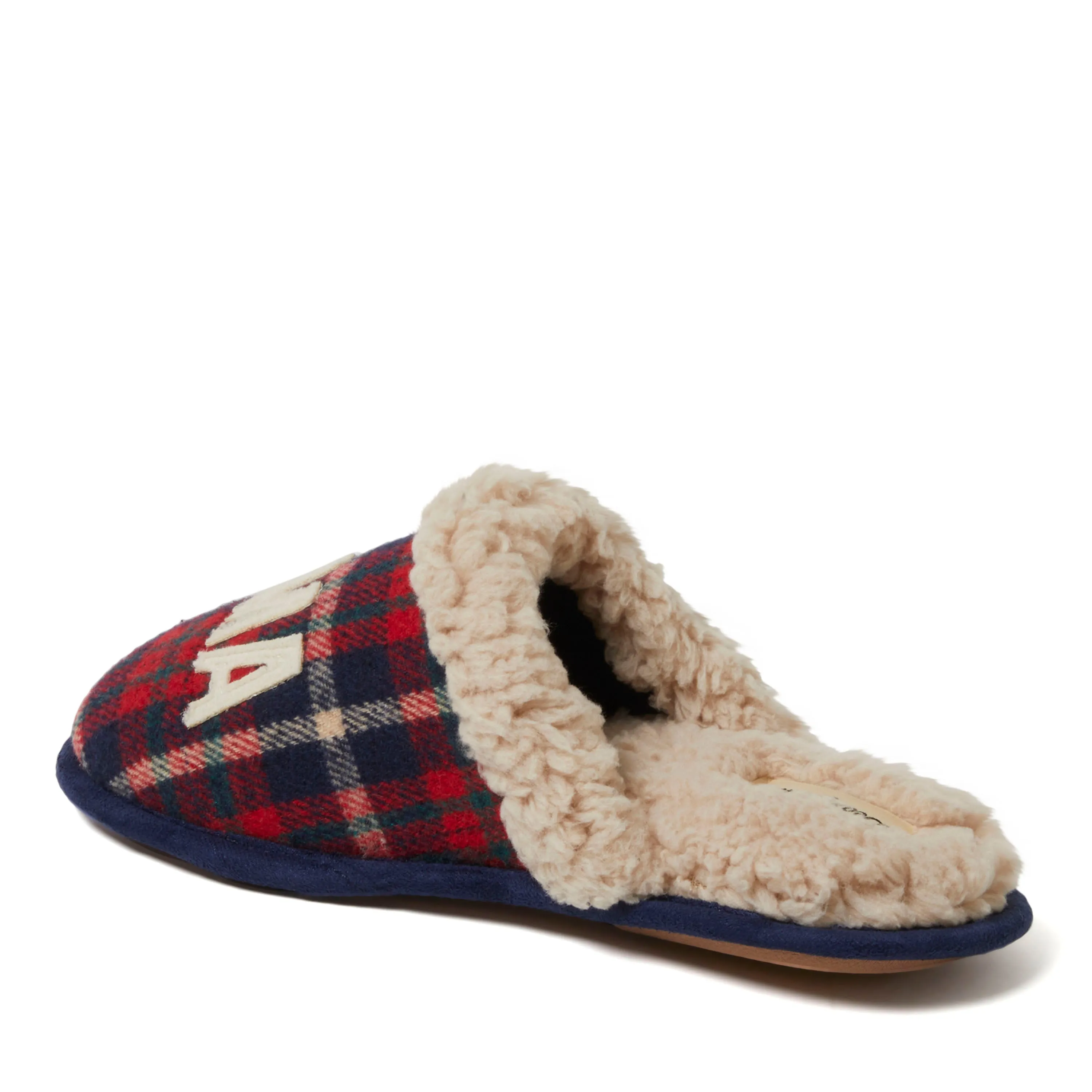 Dearfoams Women's Mama Bear Plaid Scuff Slipper