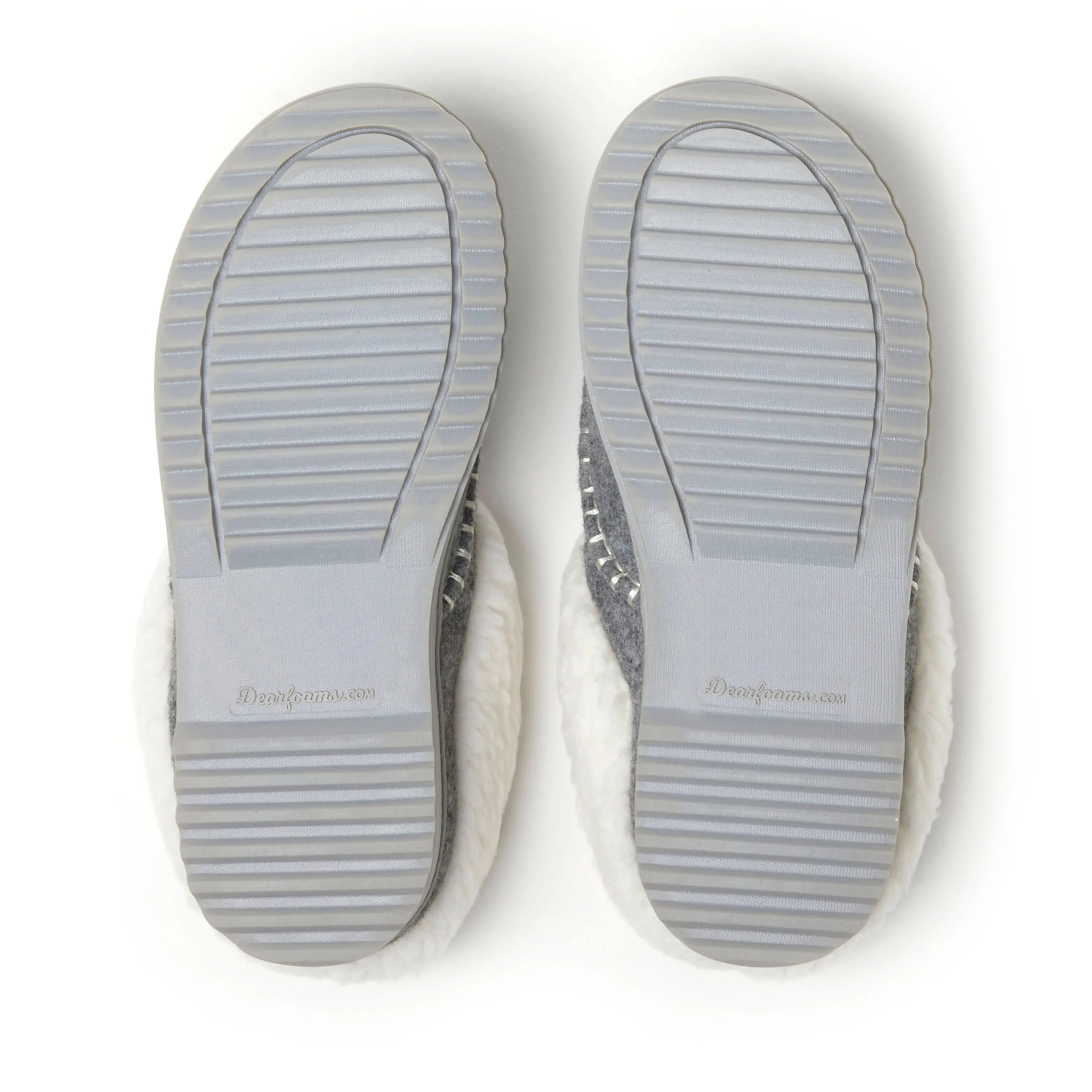 Dearfoams Women's Nyla Felted Plaid Moccasin Toe Clog Slipper