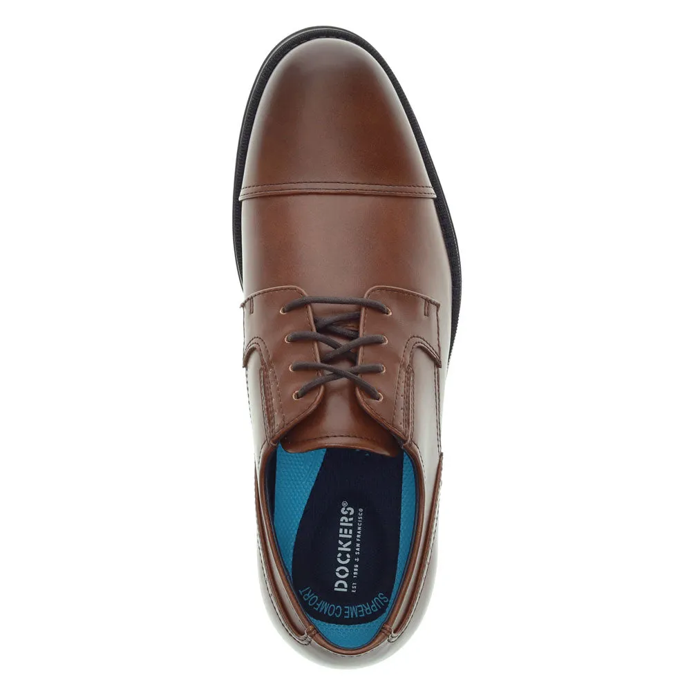 Dockers Mens Echo Synthetic Leather Cap Toe Dress Oxford Lace Up Shoe
