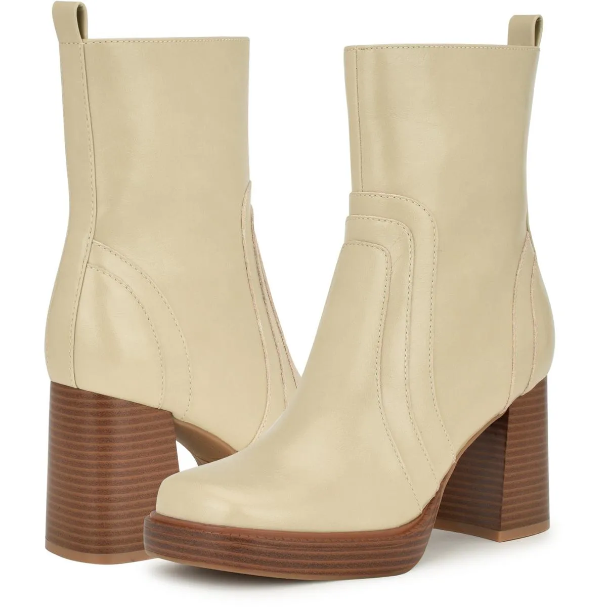 Donad 3 Womens Faux Leather Square Toe Mid-Calf Boots