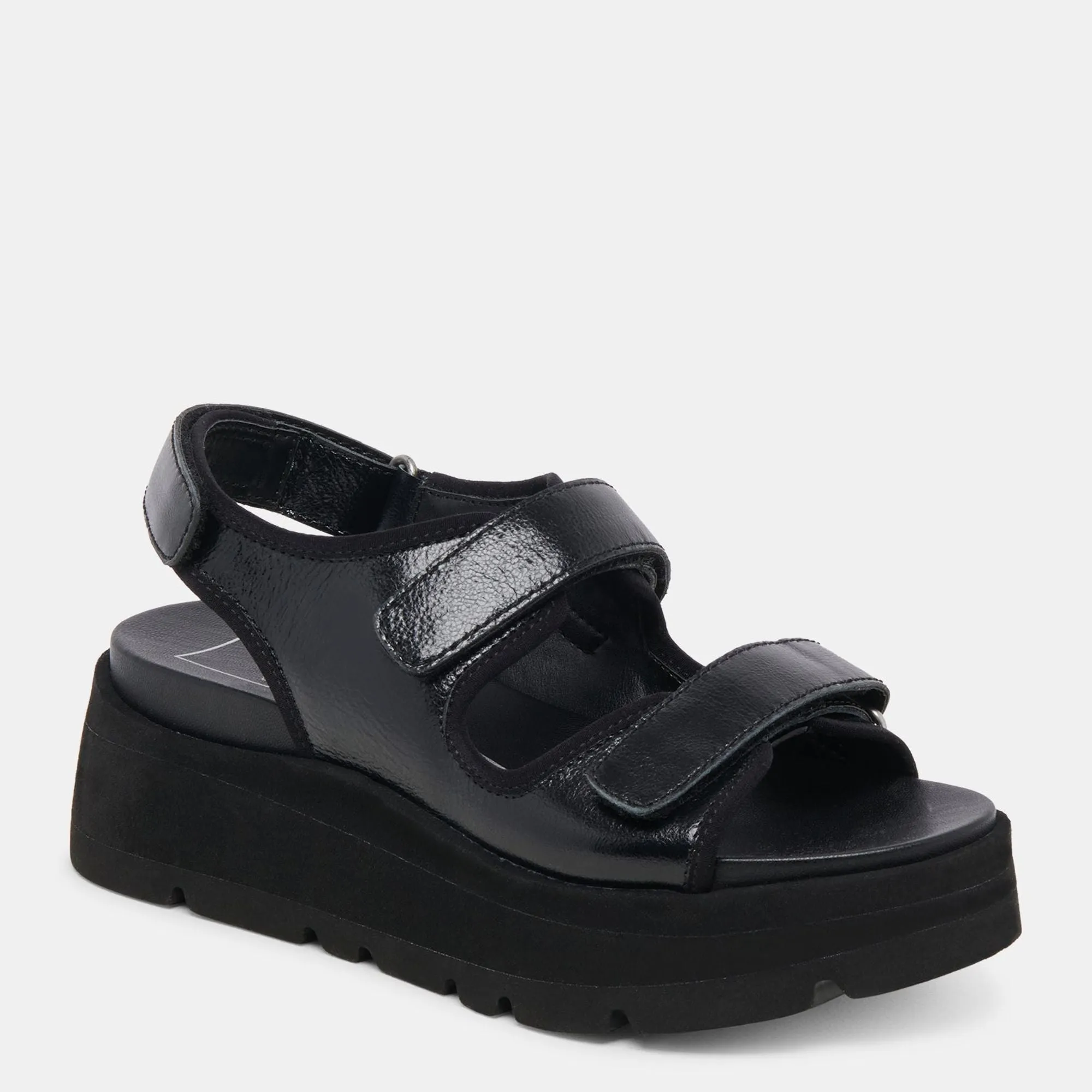 Dubai Sandals Midnight Crinkle Patent