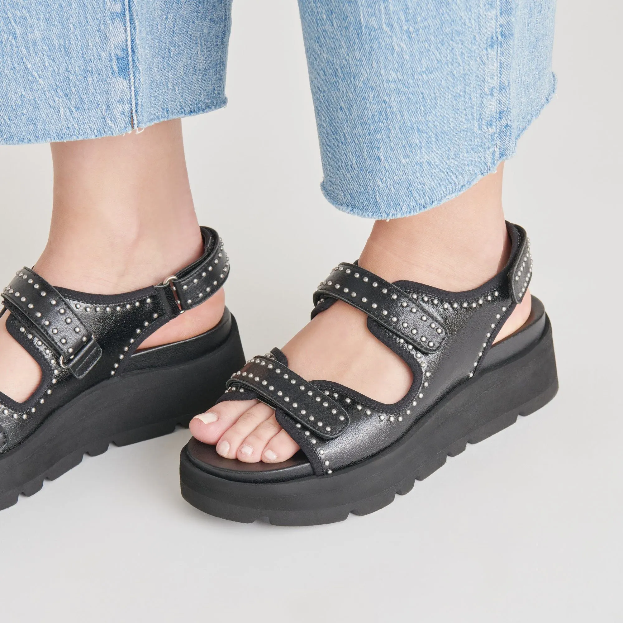 Dubai Sandals Midnight Crinkle Patent