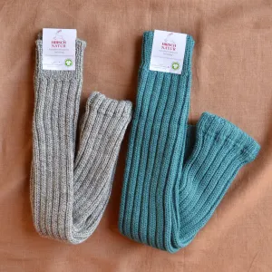 Extra Long Ribbed Legwarmers - Organic Wool (Big Kids-Adults)