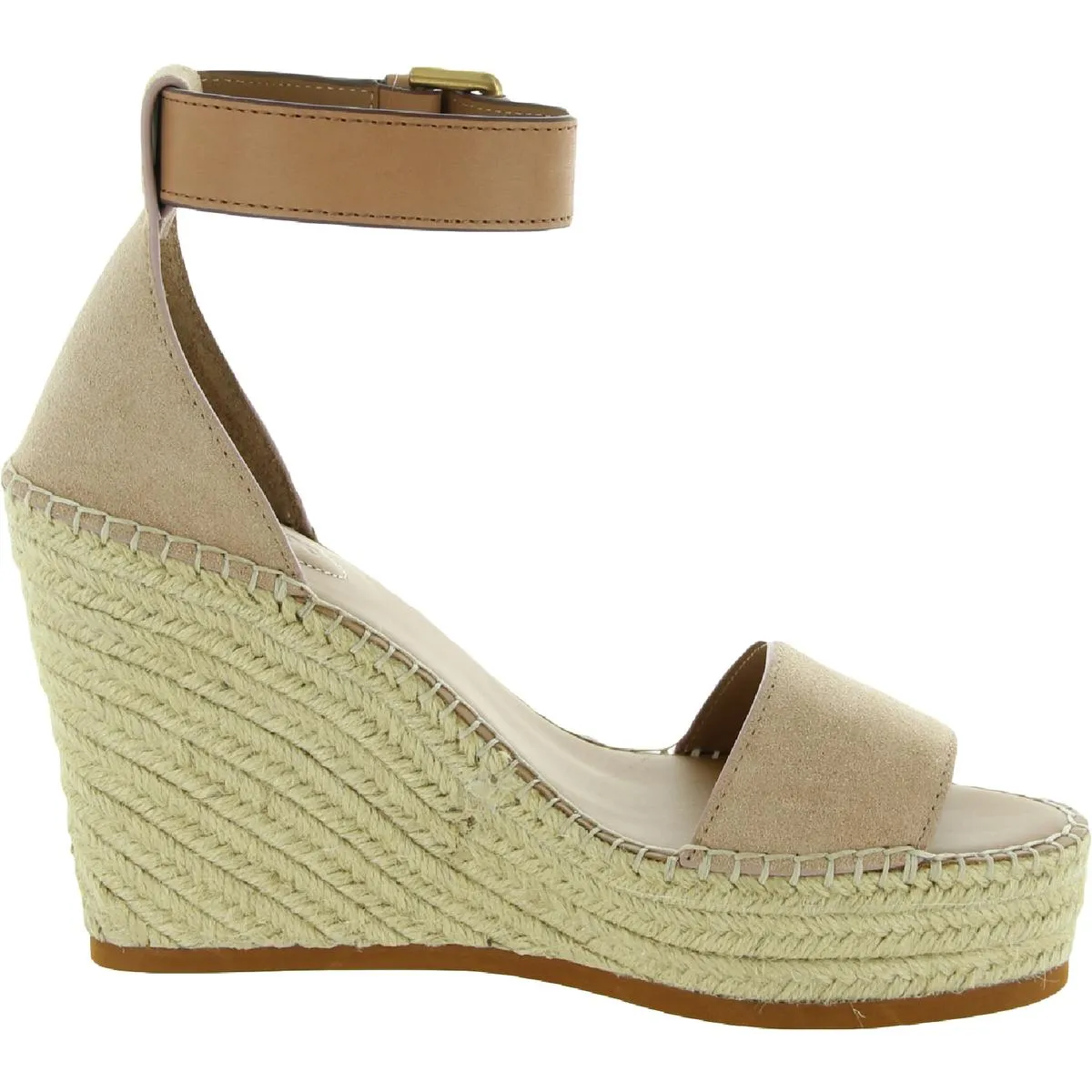 Glyn Womens Suede Ankle Strap Wedge Sandals