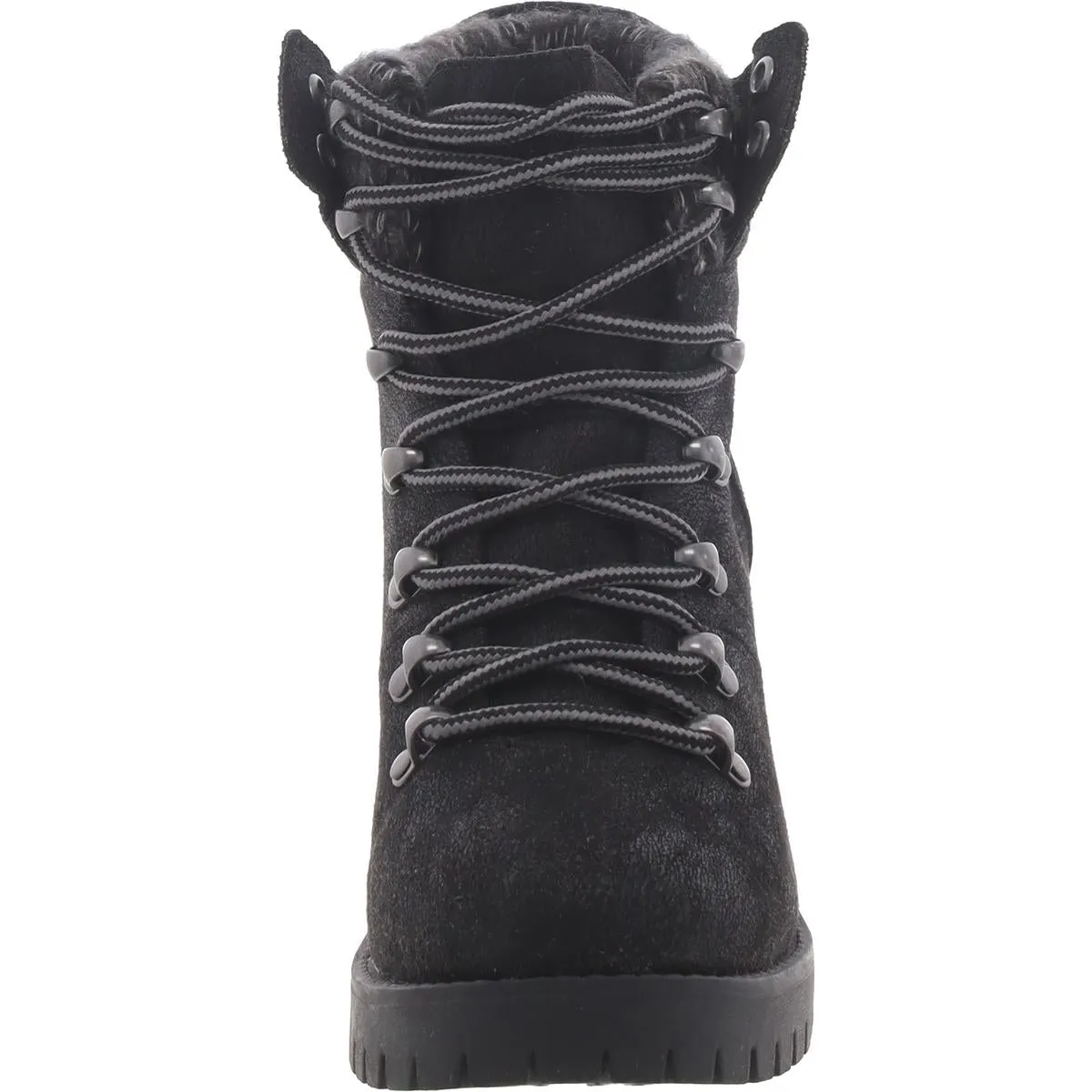 Gullible Womens Lace Up Lug Sole Ankle Boots