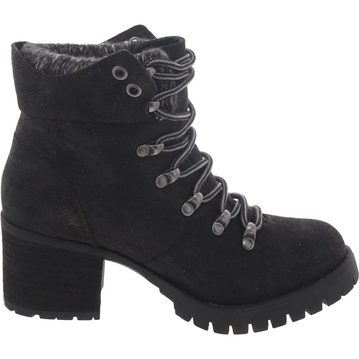 Gullible Womens Lace Up Lug Sole Ankle Boots