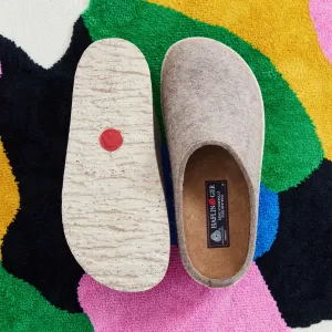 Haflinger Wool Felt Clogs - Manhattan - Taupe (Adults 36-42) *Pre-order