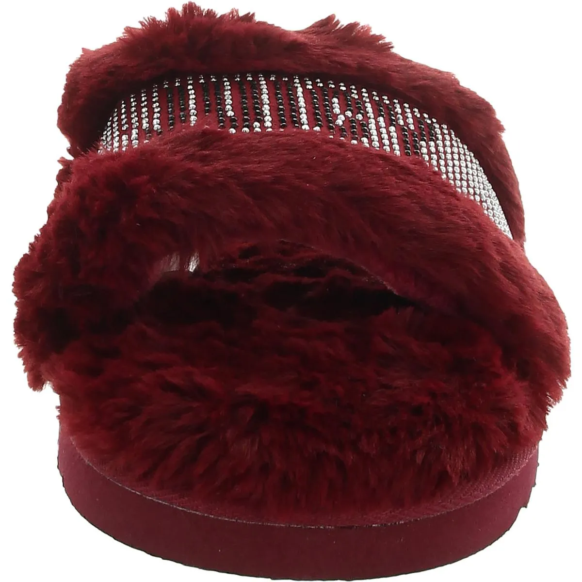 Halo Womens Rhinestone Comfy Slide Slippers